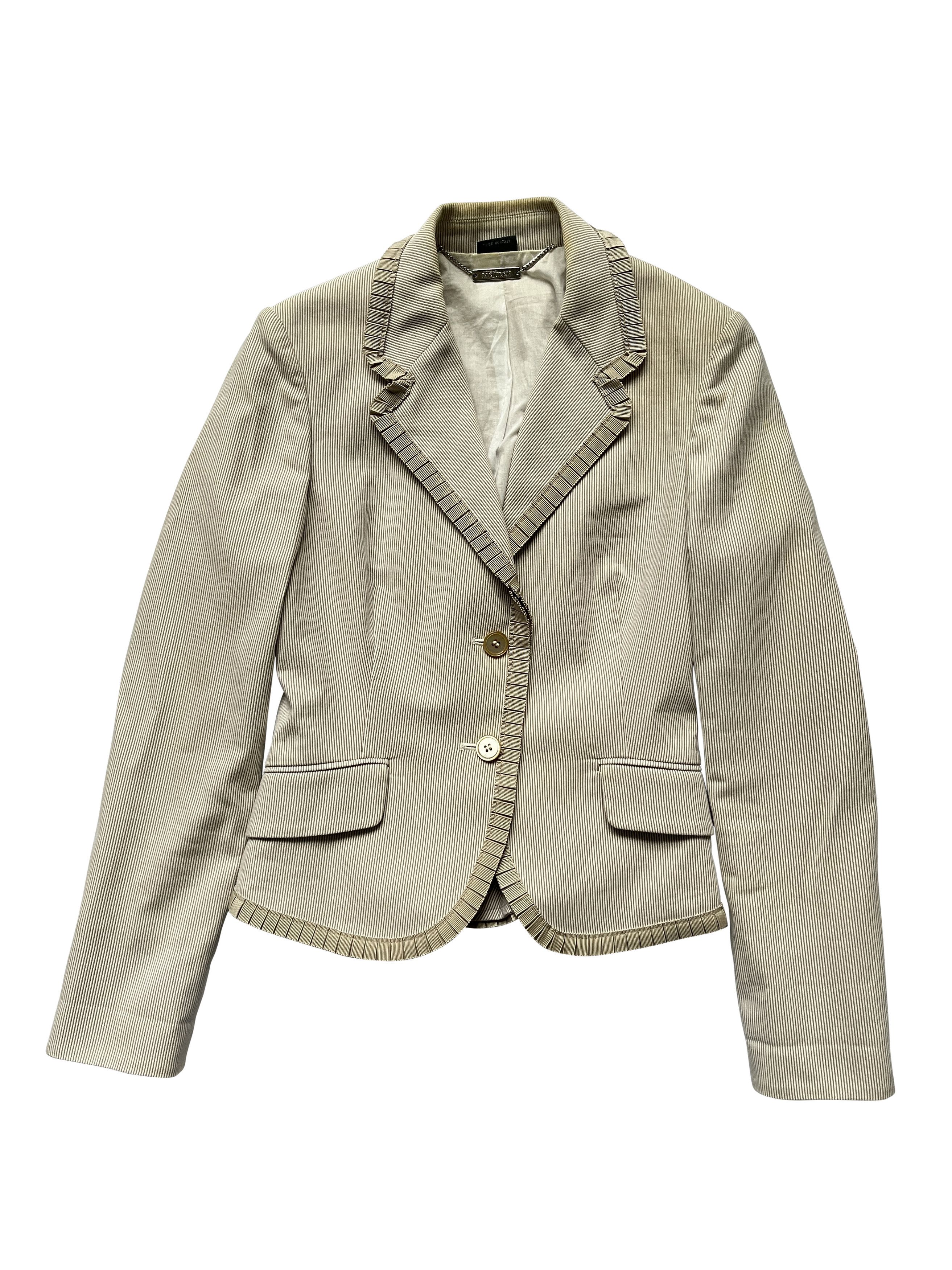 Alexander McQueen ⚡️QUICK SALE⚡️2006 McQueen Beige/White Blazer Jacket Size S / US 4 / IT 40 - 1 Thumbnail