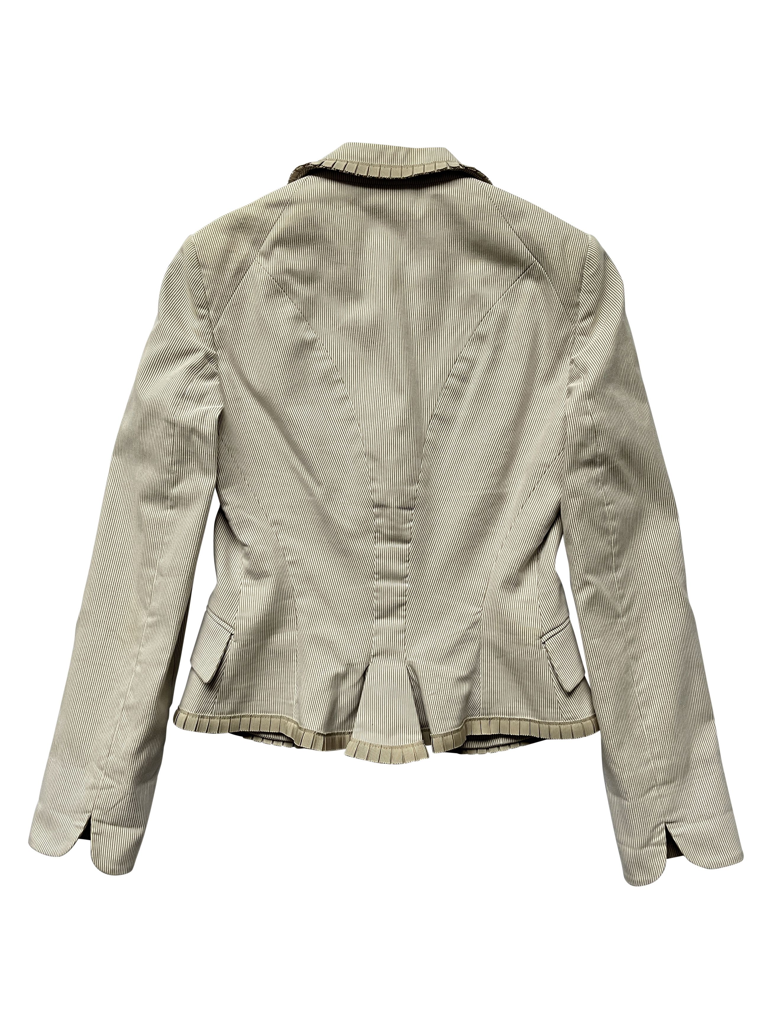 Alexander McQueen ⚡️QUICK SALE⚡️2006 McQueen Beige/White Blazer Jacket Size S / US 4 / IT 40 - 2 Thumbnail