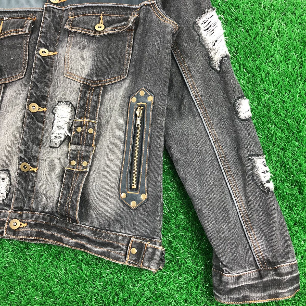 Japanese Brand Vintage 90's 12.5oz Denim Jacket Patchwork Size US S / EU 44-46 / 1 - 3 Thumbnail
