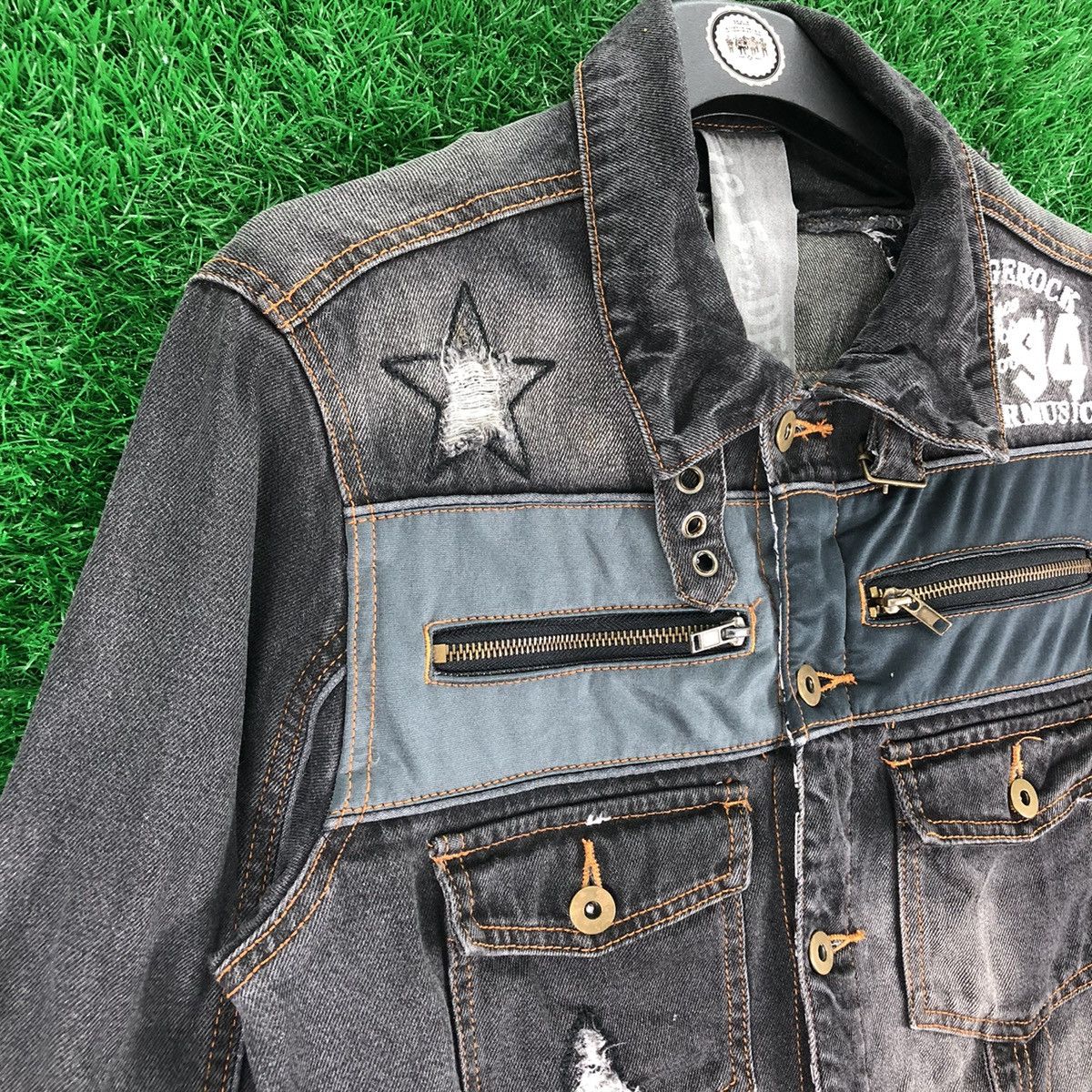 Japanese Brand Vintage 90's 12.5oz Denim Jacket Patchwork Size US S / EU 44-46 / 1 - 2 Thumbnail
