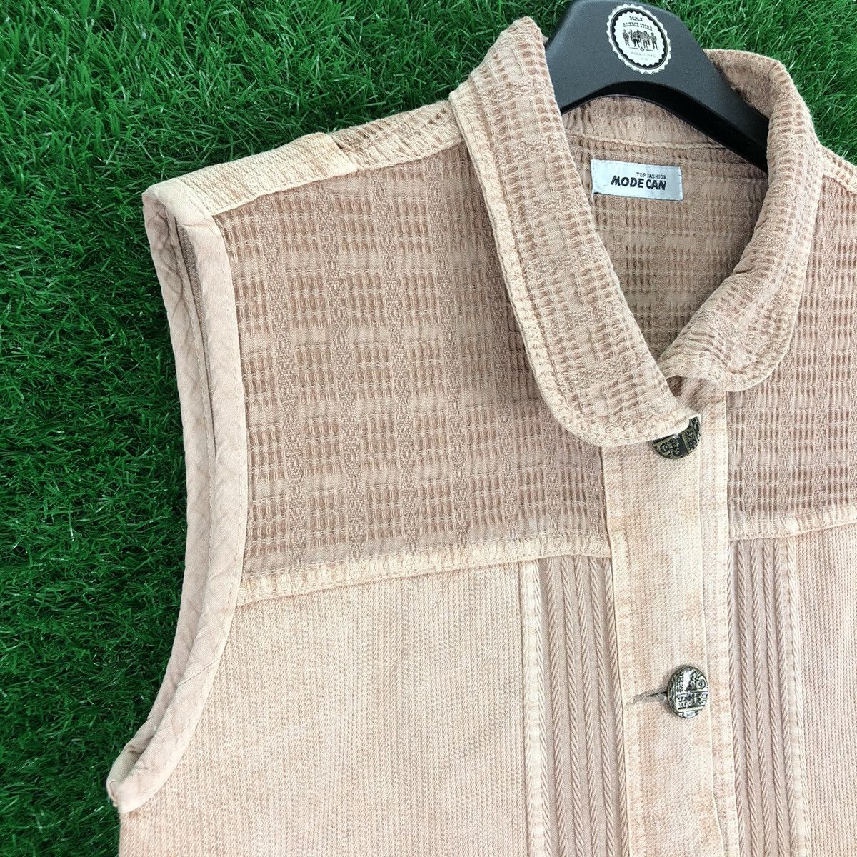 Japanese Brand × Vintage Vintage 90's Vest Multi Fabric by Top Fashion Mode Can Size US M / EU 48-50 / 2 - 2 Thumbnail