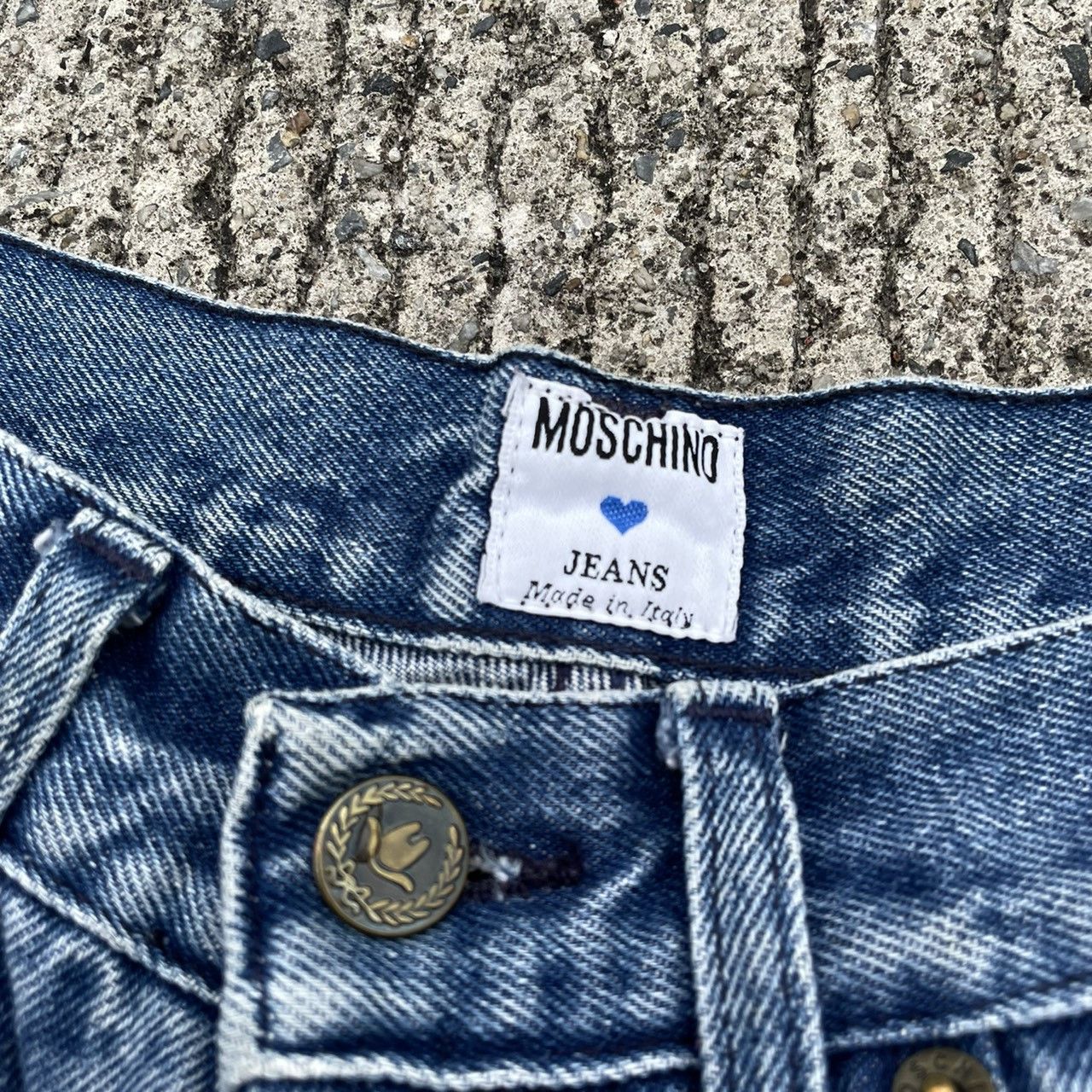 Moschino Mossino jeans blue heart love peace MADE IN ITALY Size US 32 / EU 48 - 3 Thumbnail