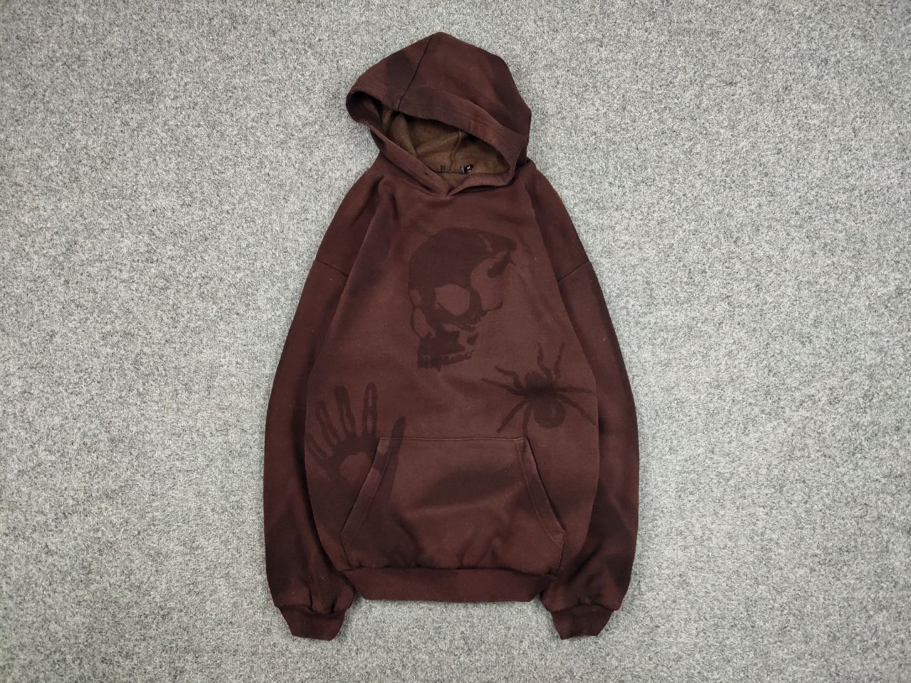 Japanese Brand 💀 Vintage 90's Sun Faded Silhouette Boxy Brown Blank Hoodie Size US M / EU 48-50 / 2 - 1 Thumbnail