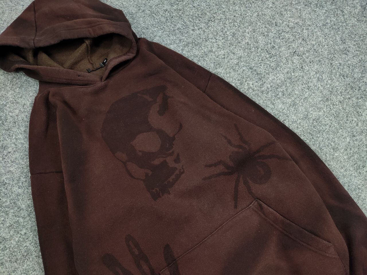 Japanese Brand 💀 Vintage 90's Sun Faded Silhouette Boxy Brown Blank Hoodie Size US M / EU 48-50 / 2 - 11 Thumbnail