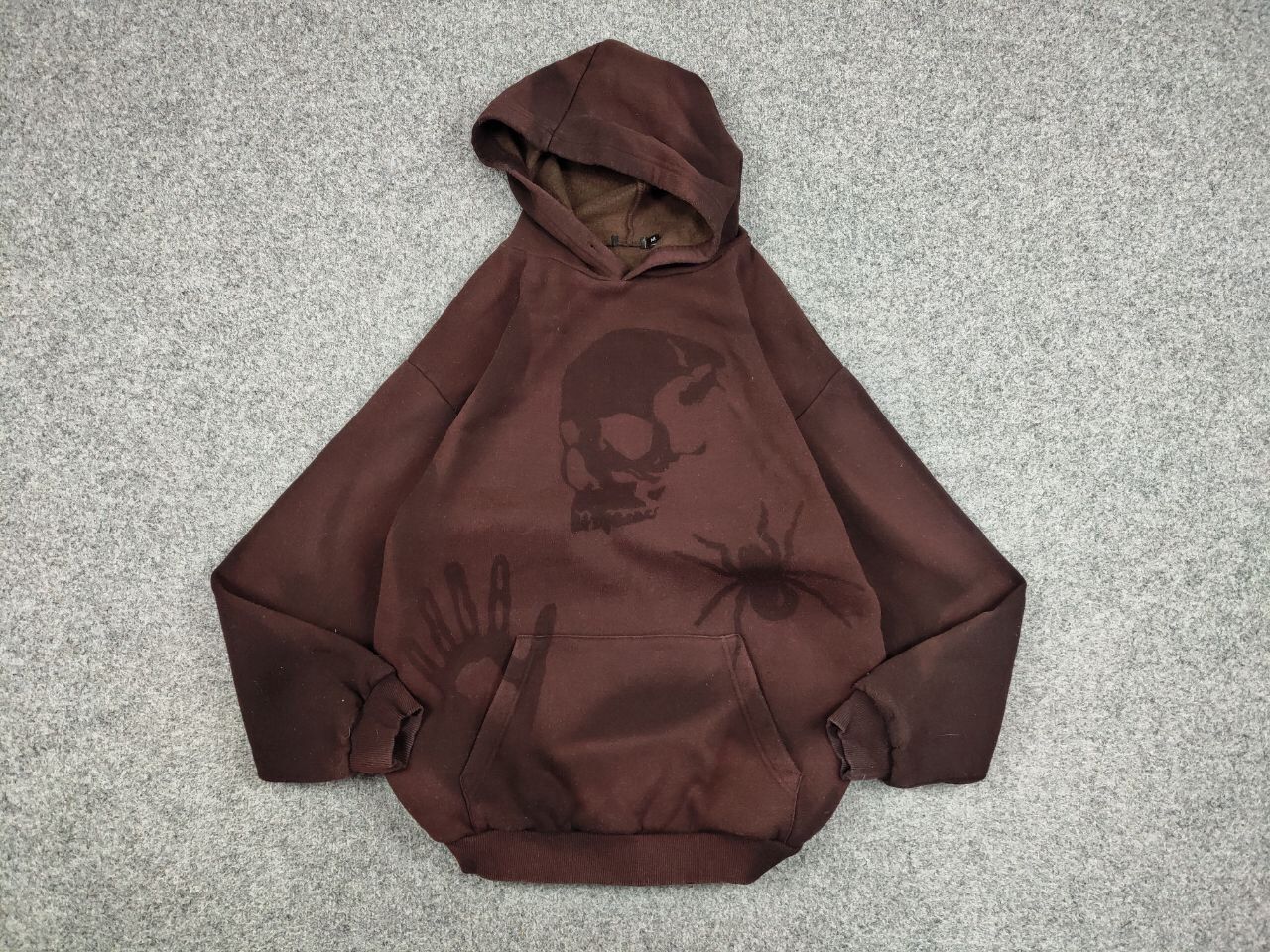 Japanese Brand 💀 Vintage 90's Sun Faded Silhouette Boxy Brown Blank Hoodie Size US M / EU 48-50 / 2 - 13 Thumbnail