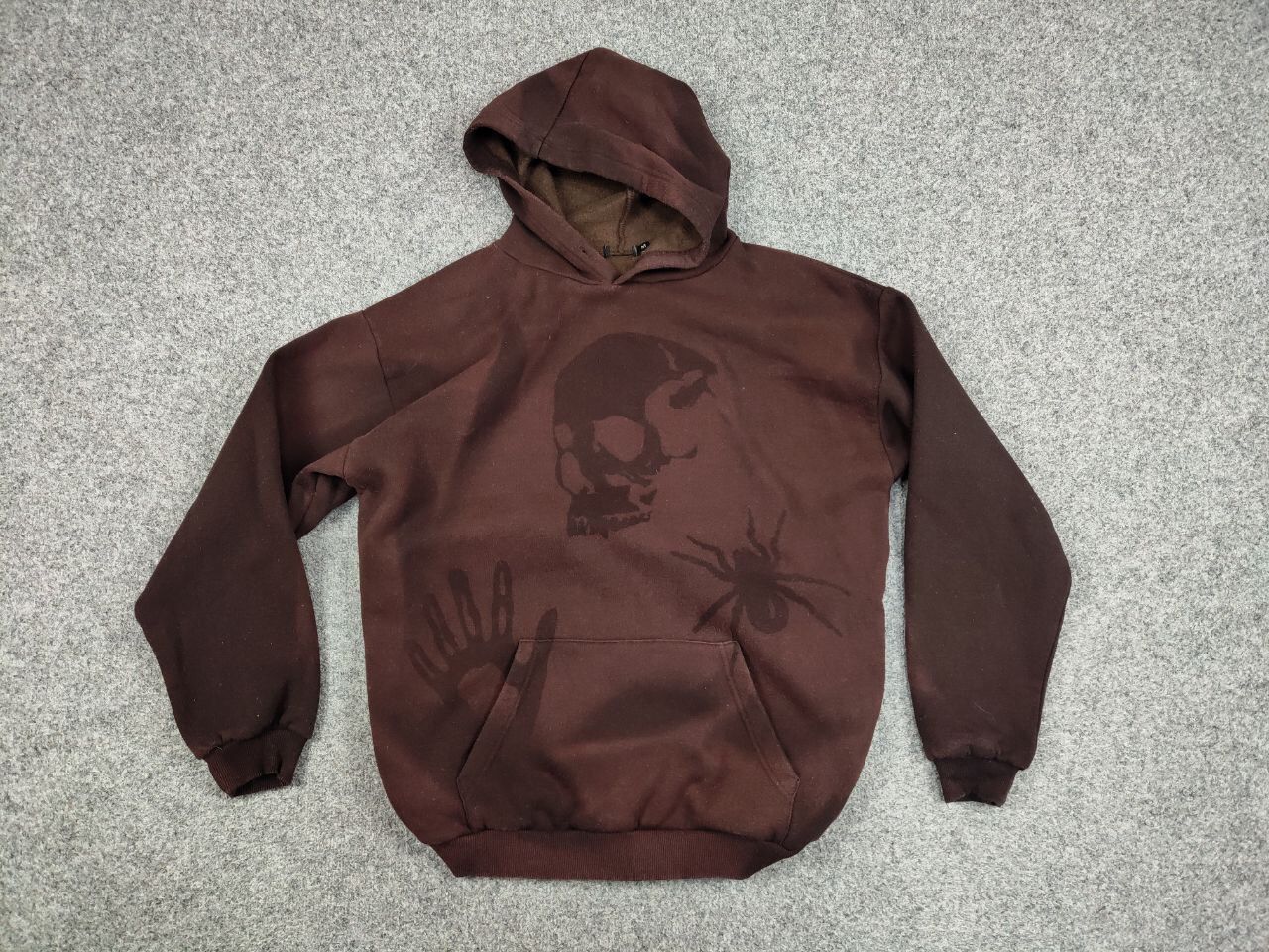 Japanese Brand 💀 Vintage 90's Sun Faded Silhouette Boxy Brown Blank Hoodie Size US M / EU 48-50 / 2 - 15 Thumbnail