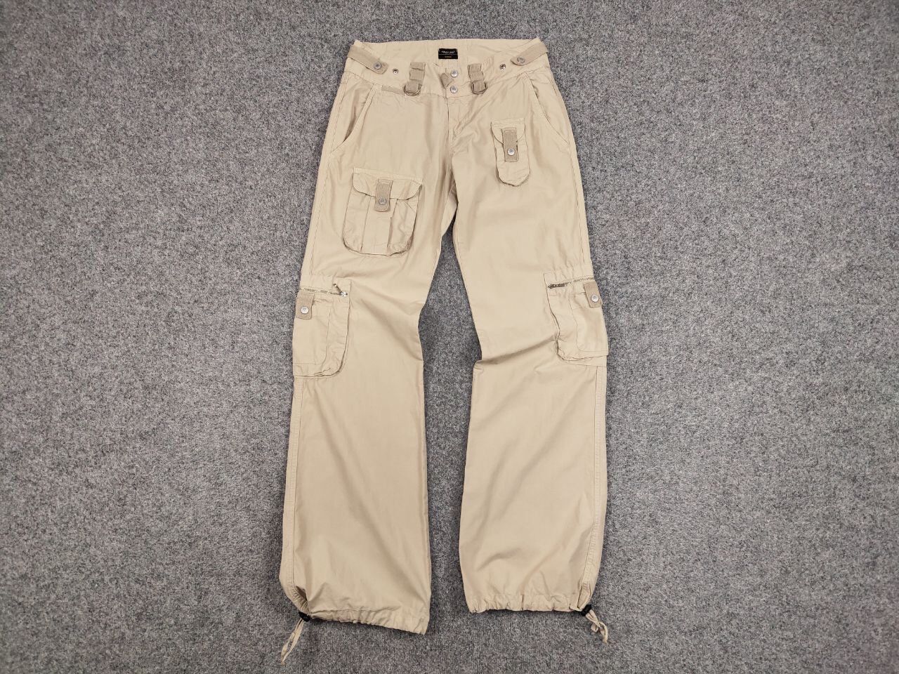 Japanese Brand Vintage 90's Japanese Bondage Zip Bootcut Beige Cargo Pants Size US 32 / EU 48 - 13 Thumbnail