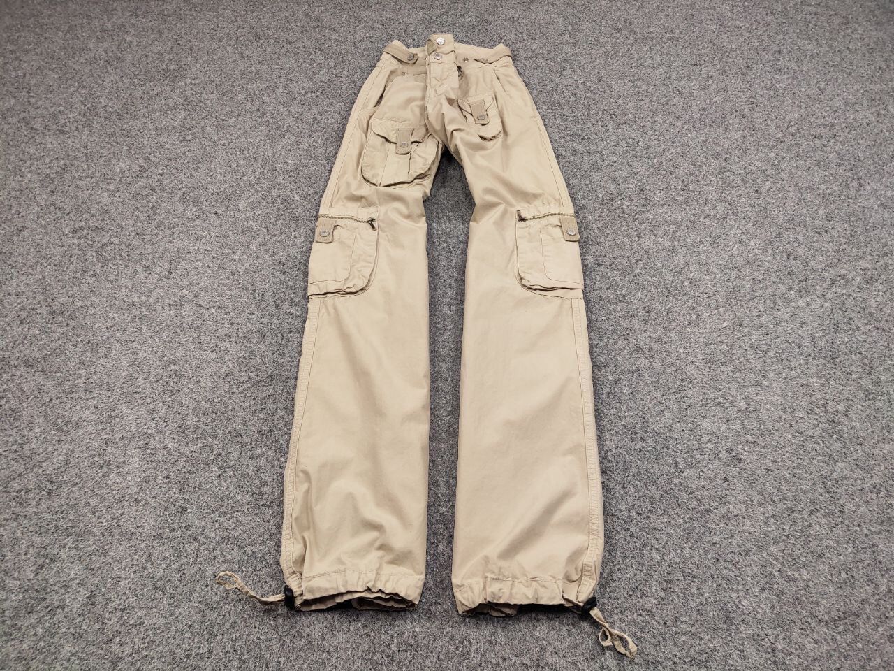 Japanese Brand Vintage 90's Japanese Bondage Zip Bootcut Beige Cargo Pants Size US 32 / EU 48 - 2 Thumbnail