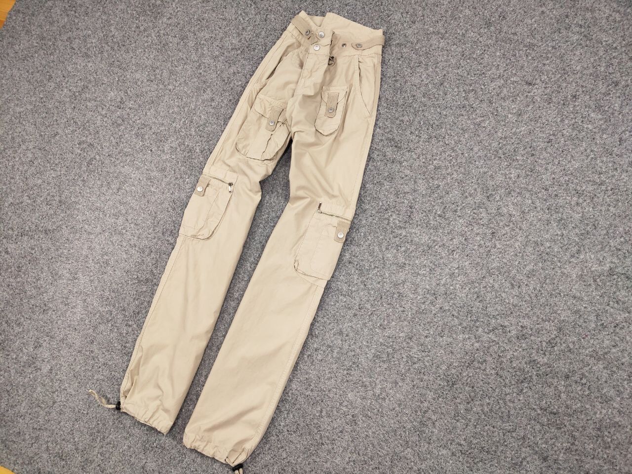 Japanese Brand Vintage 90's Japanese Bondage Zip Bootcut Beige Cargo Pants Size US 32 / EU 48 - 3 Thumbnail