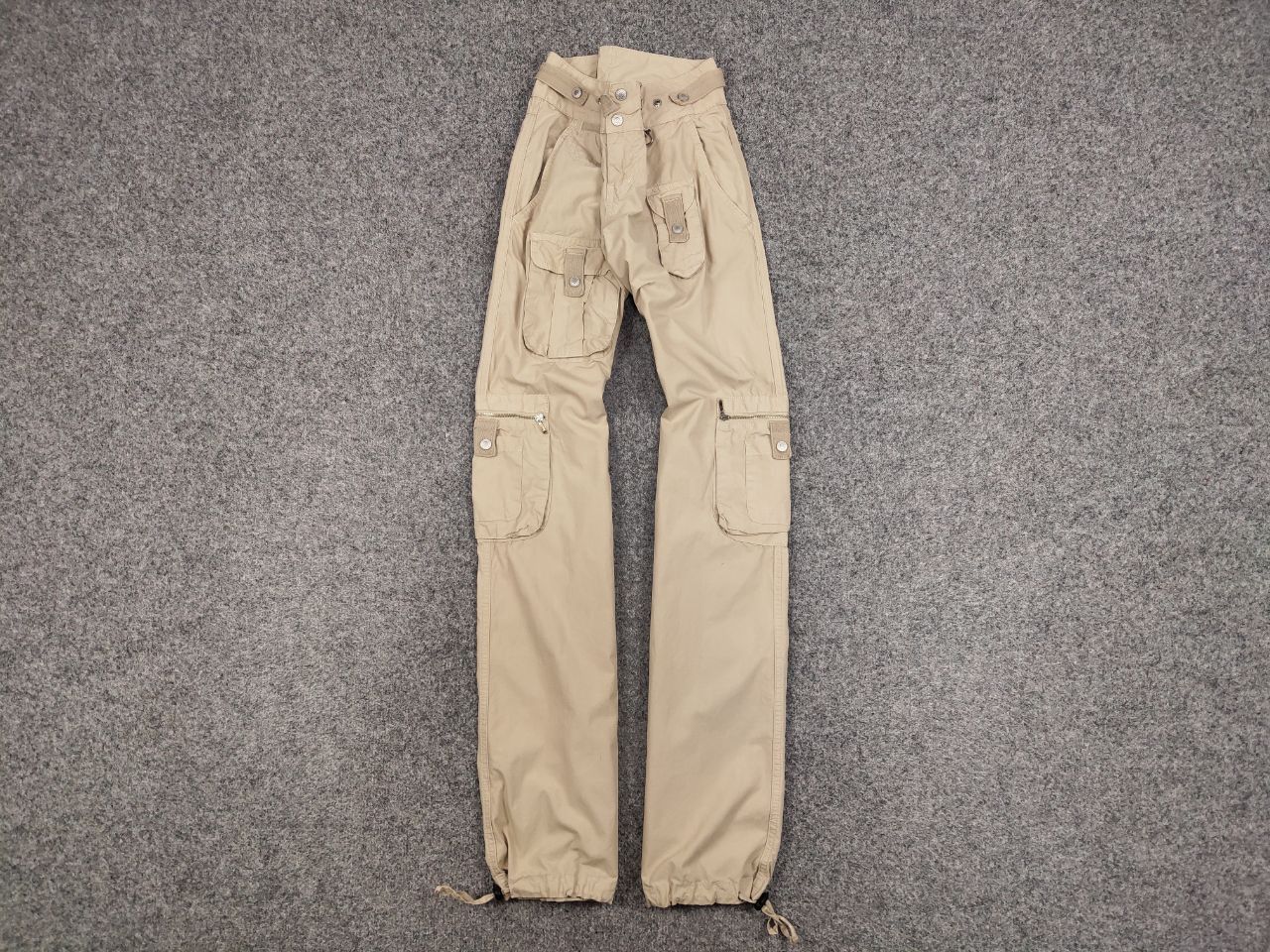 Japanese Brand Vintage 90's Japanese Bondage Zip Bootcut Beige Cargo Pants Size US 32 / EU 48 - 1 Thumbnail