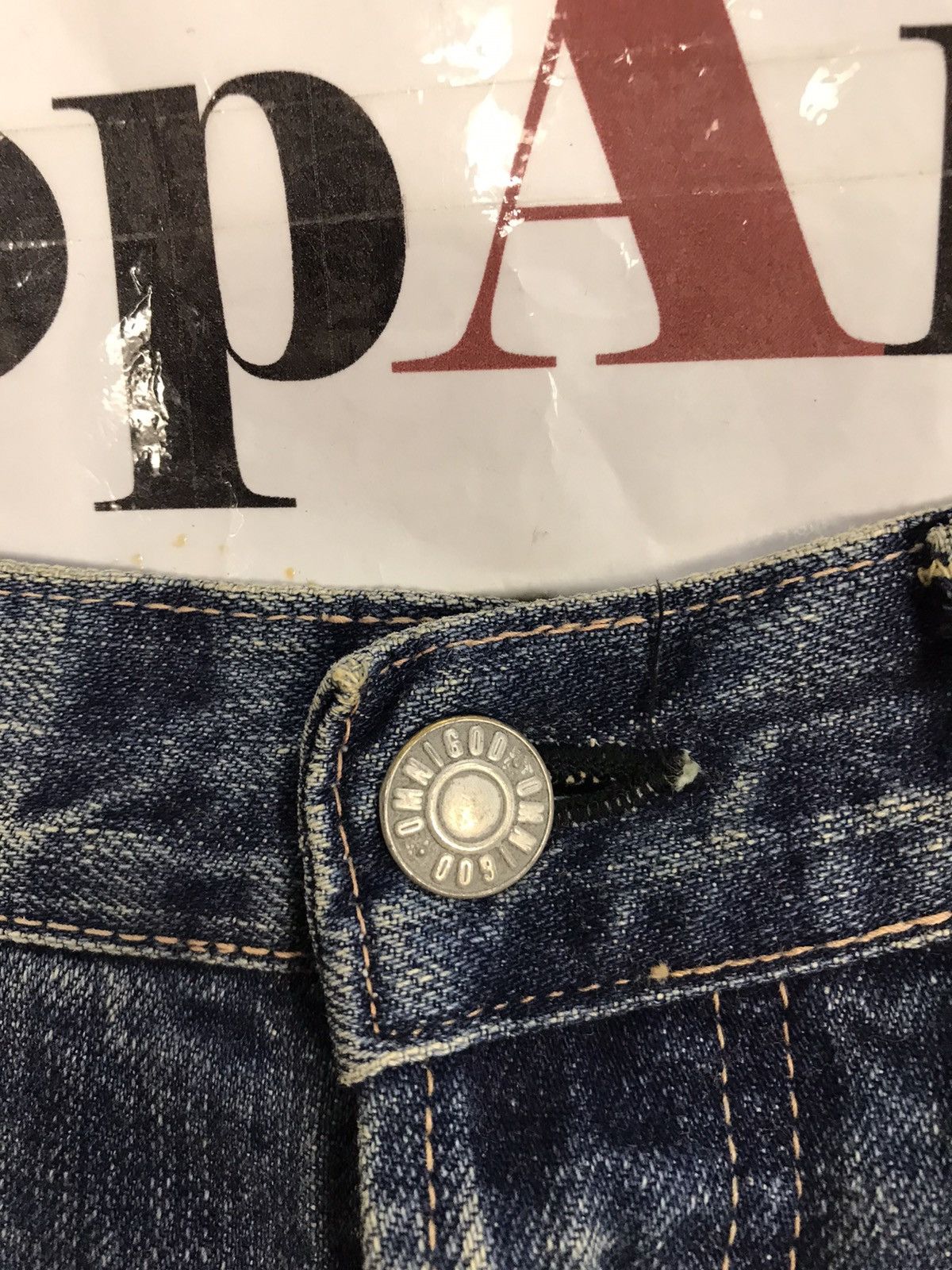 Japanese Brand × OMNIGOD × Vintage Vintage Omnigod Selvedge Design Paint Jeans Style Size US 31 - 10 Thumbnail