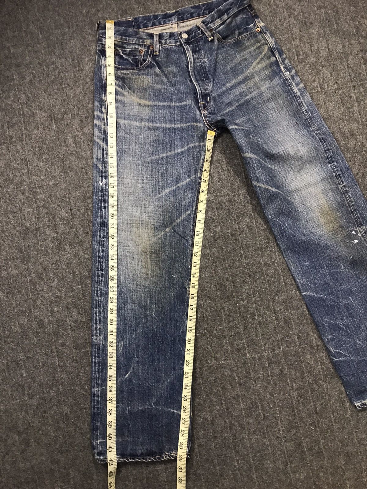 Japanese Brand × OMNIGOD × Vintage Vintage Omnigod Selvedge Design Paint Jeans Style Size US 31 - 23 Thumbnail