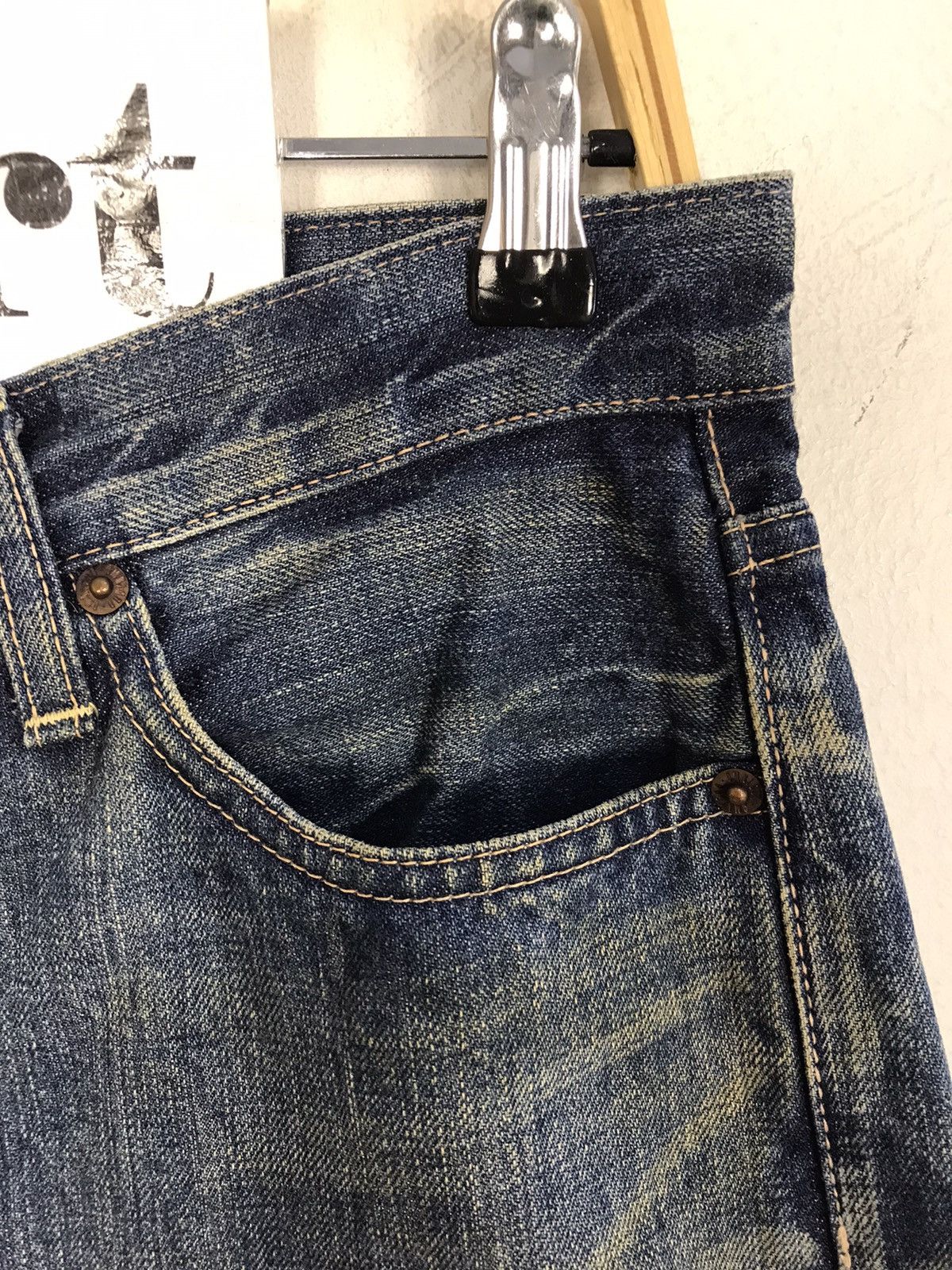 Japanese Brand × OMNIGOD × Vintage Vintage Omnigod Selvedge Design Paint Jeans Style Size US 31 - 8 Thumbnail