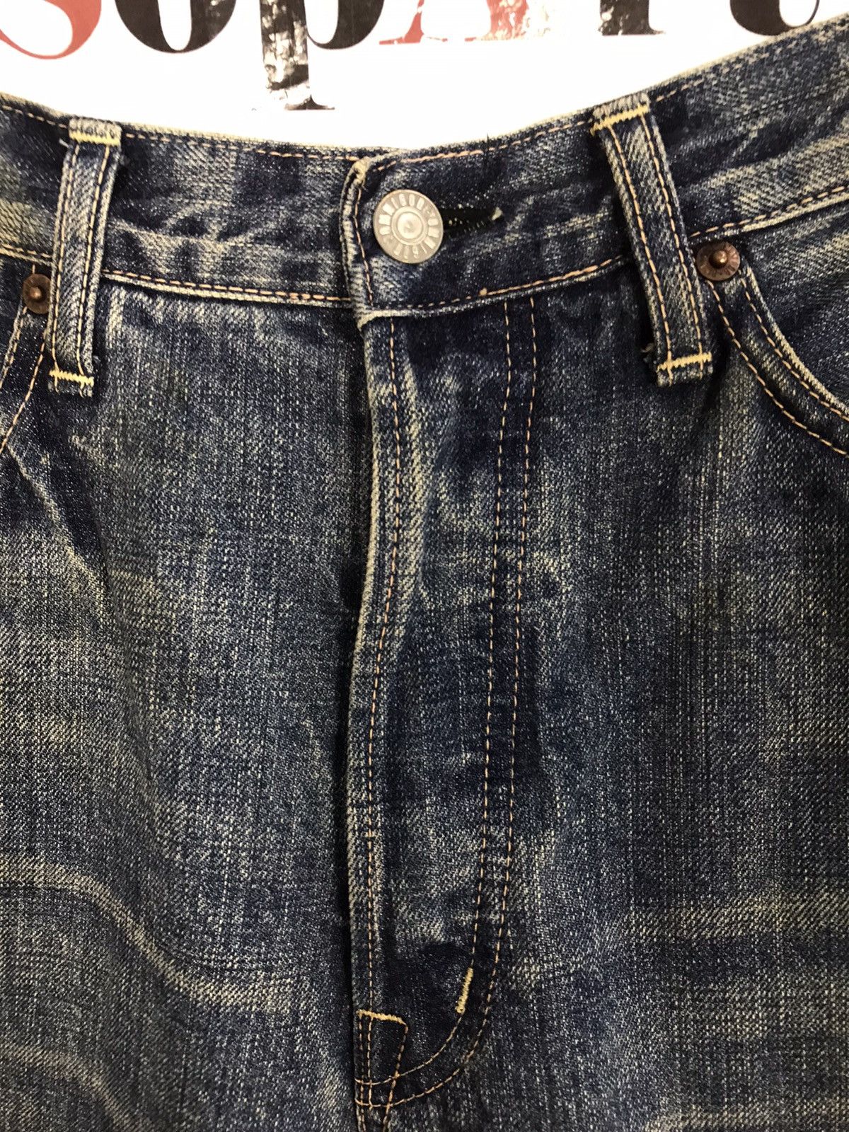 Japanese Brand × OMNIGOD × Vintage Vintage Omnigod Selvedge Design Paint Jeans Style Size US 31 - 9 Thumbnail