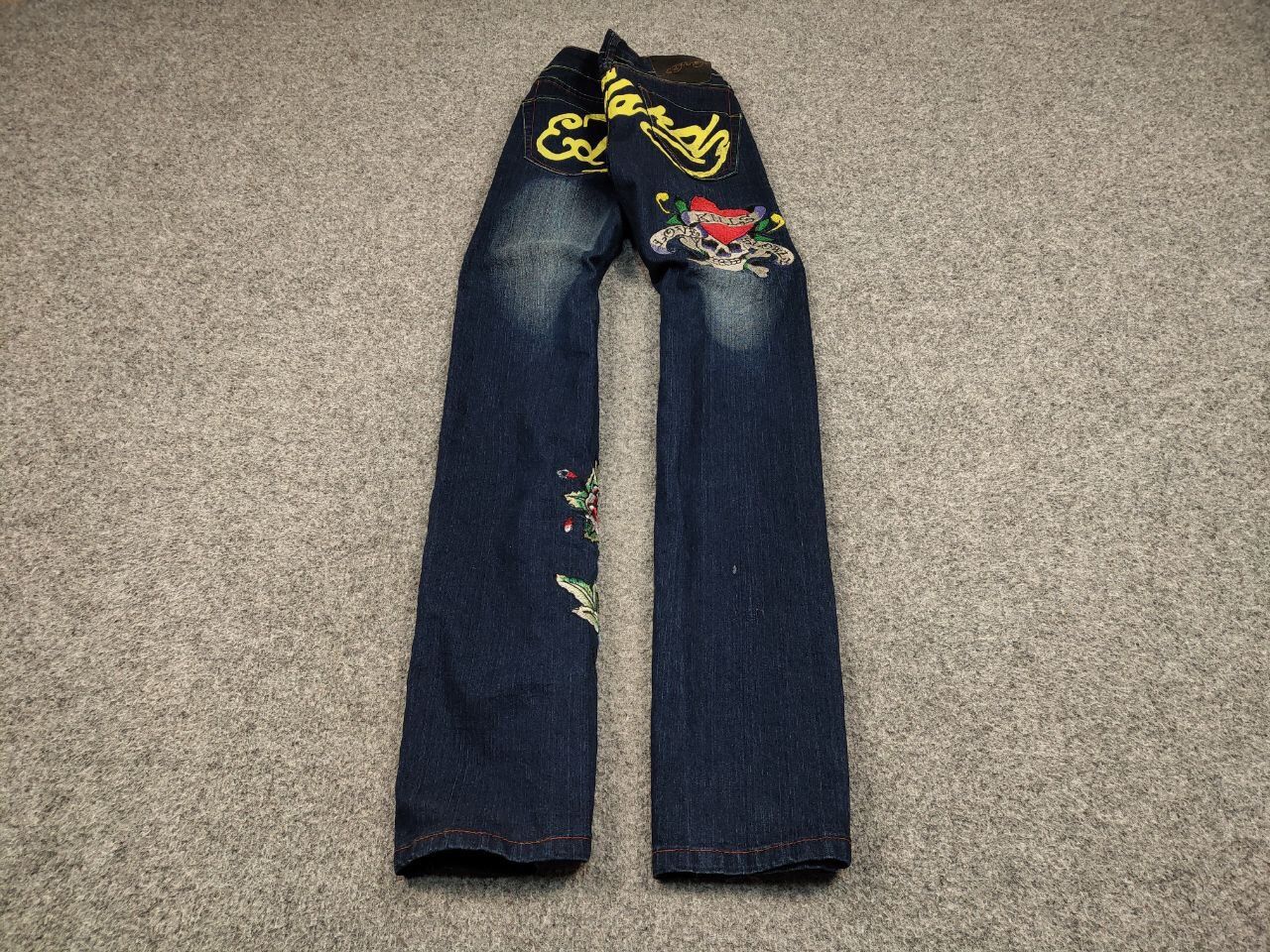 Ed Hardy Rare Vintage 90's Ed Hardy Christian Embroidered Logo Jeans Size 31" - 2 Thumbnail