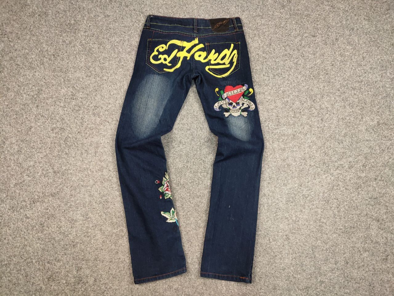 Ed Hardy Rare Vintage 90's Ed Hardy Christian Embroidered Logo Jeans Size 31" - 11 Thumbnail