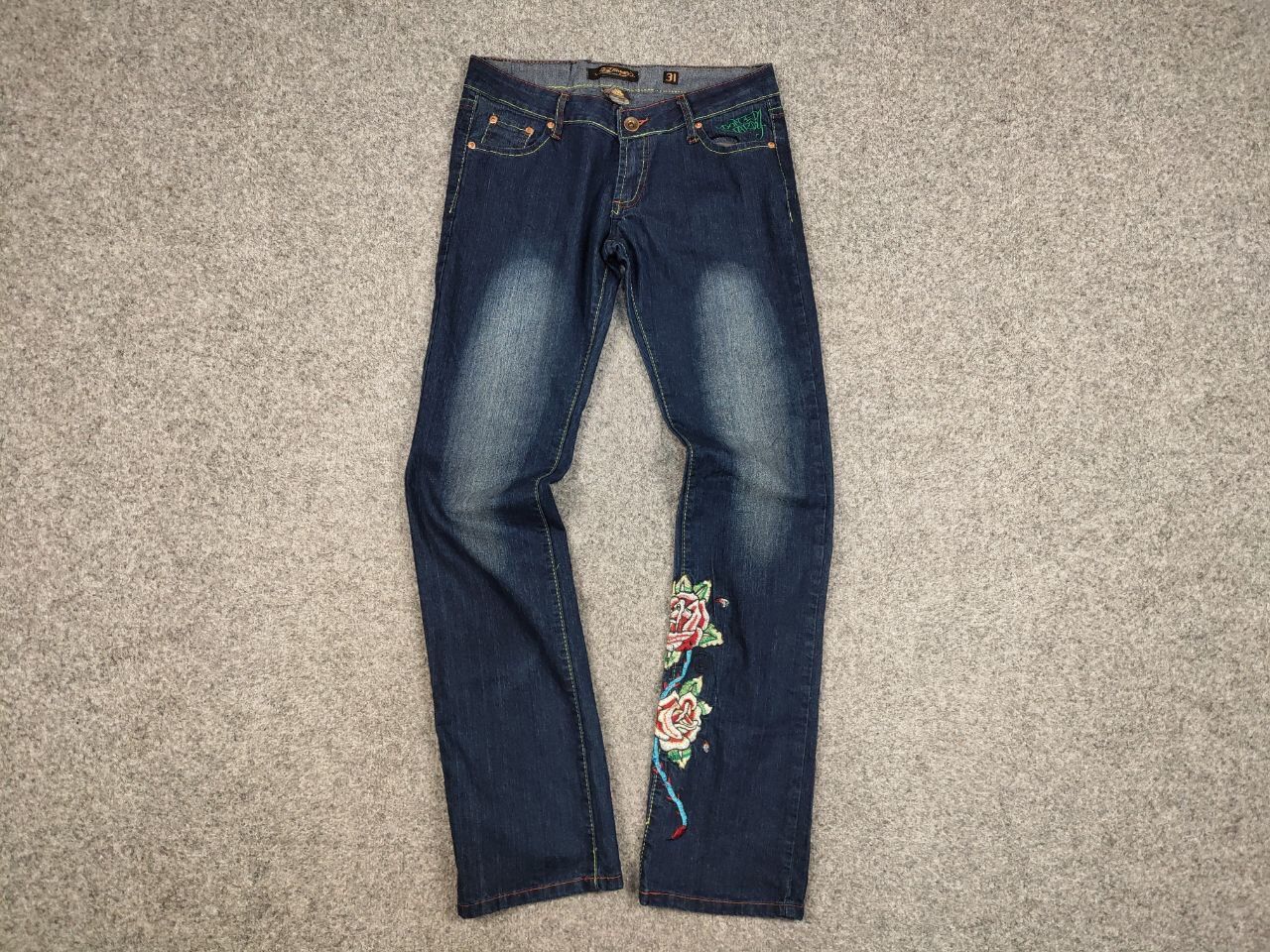 Ed Hardy Rare Vintage 90's Ed Hardy Christian Embroidered Logo Jeans Size 31" - 12 Thumbnail