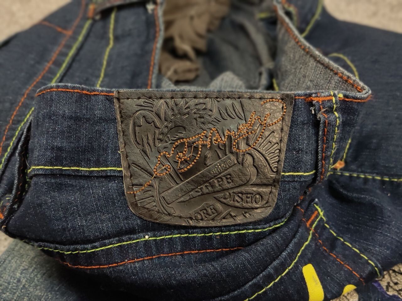 Ed Hardy Rare Vintage 90's Ed Hardy Christian Embroidered Logo Jeans Size 31" - 15 Thumbnail