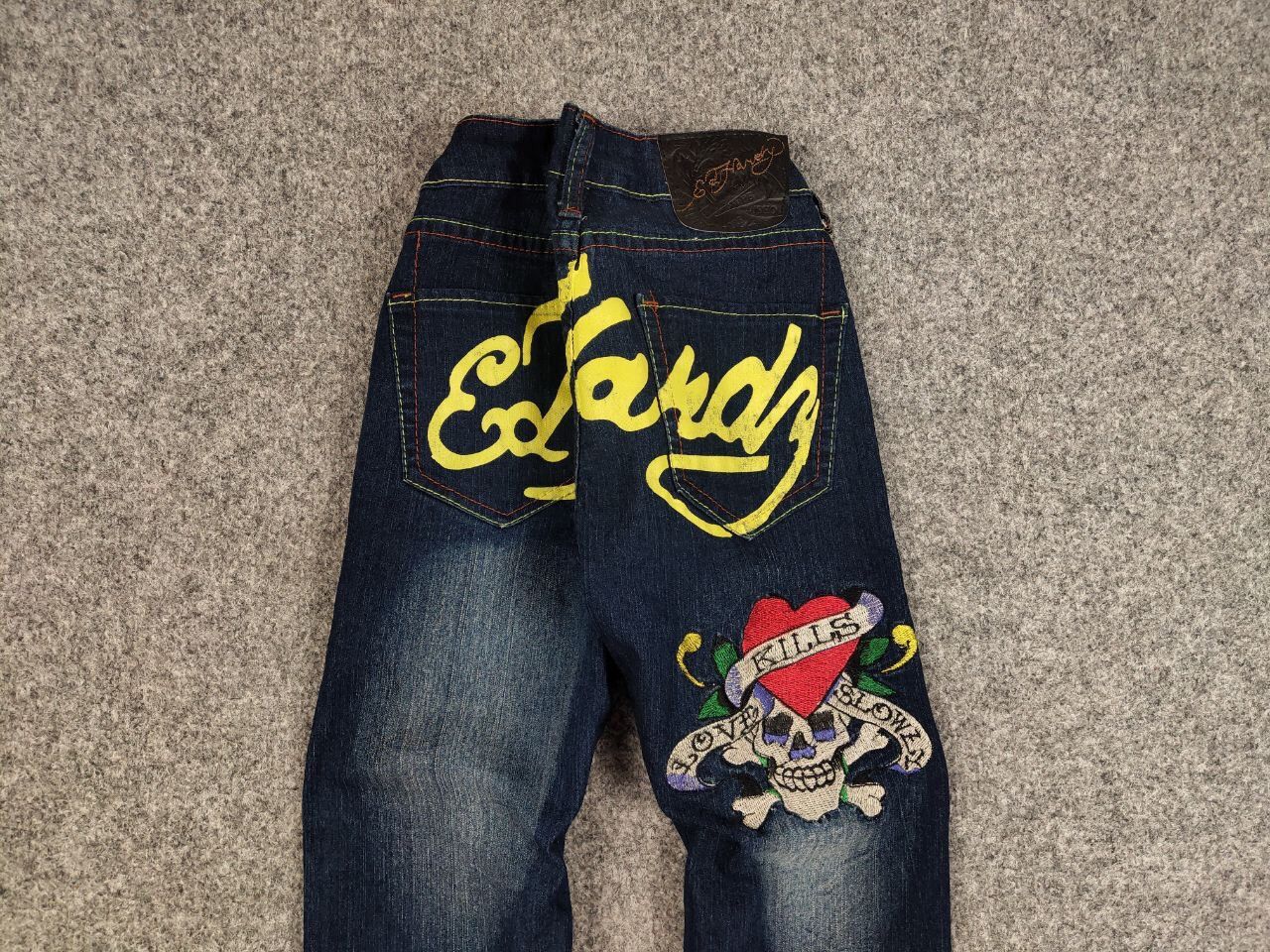 Ed Hardy Rare Vintage 90's Ed Hardy Christian Embroidered Logo Jeans Size 31" - 7 Thumbnail