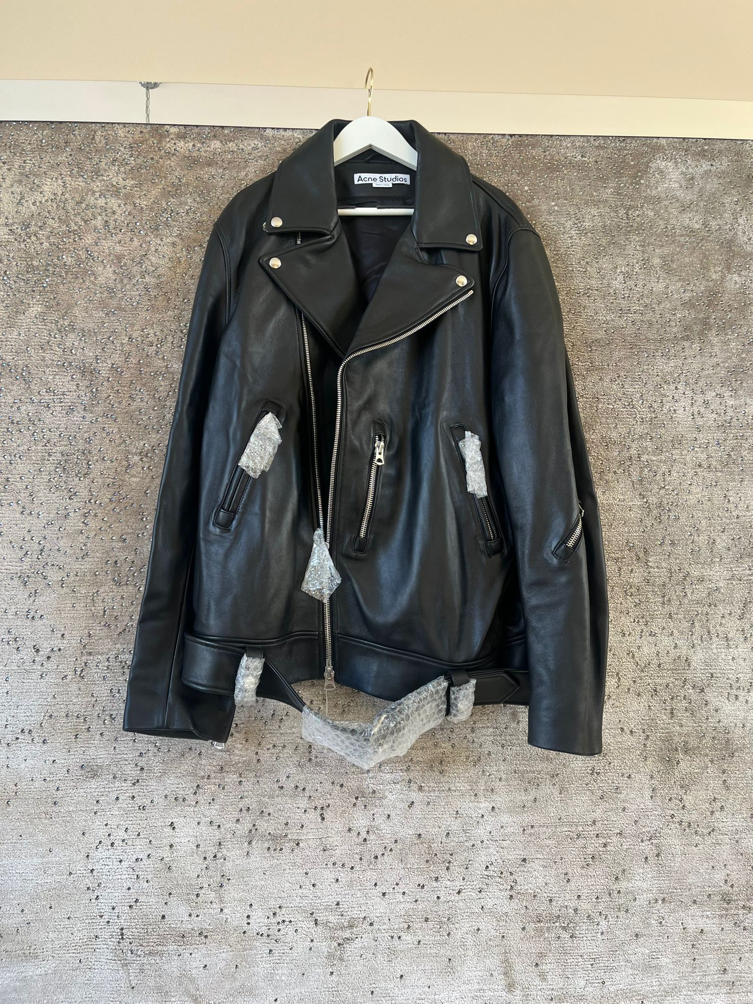 image of Acne Studios Fn-Mn-Leat000114 Leather Biker Jacket In Black, Men's (Size Large)