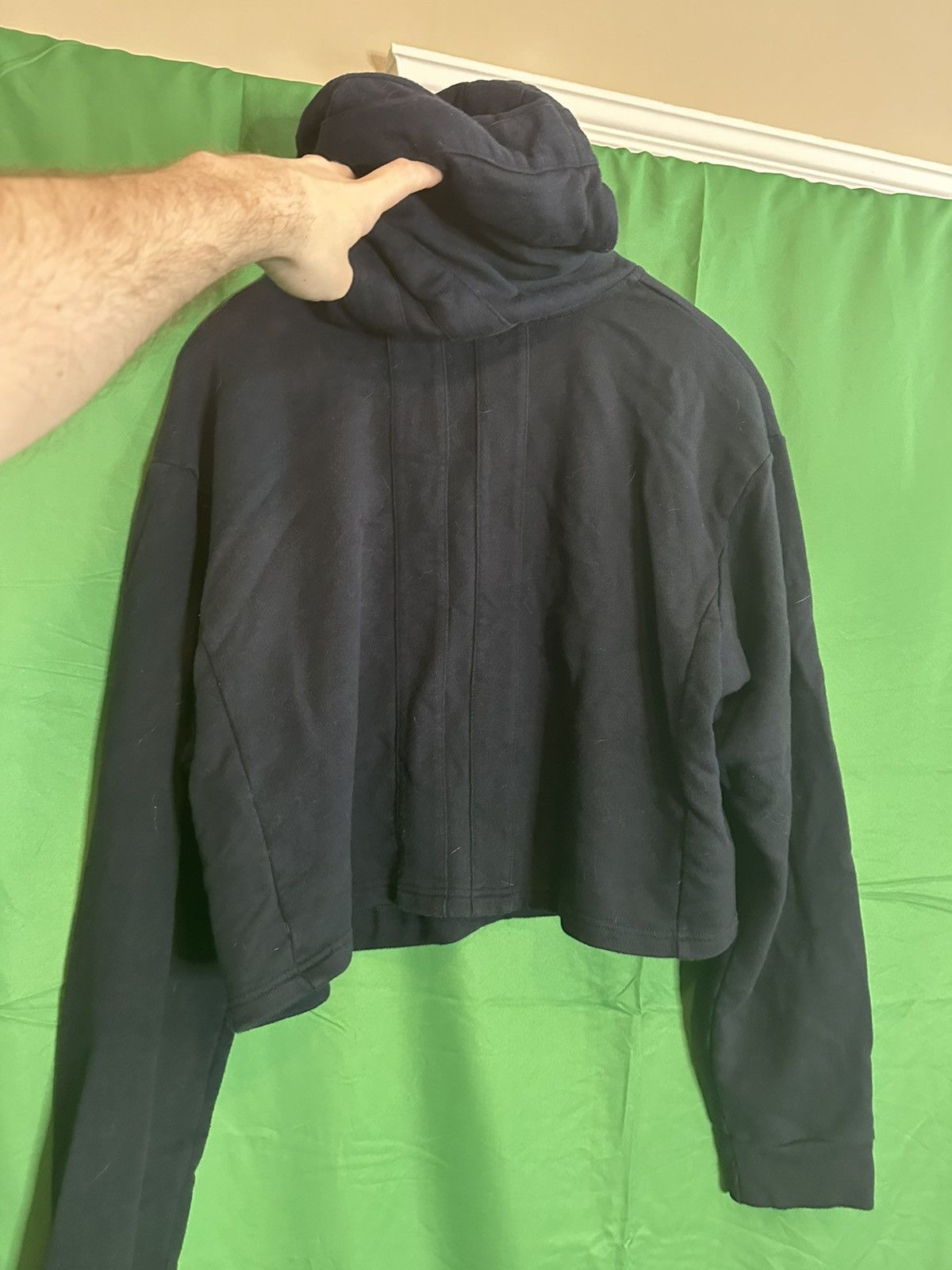 Pyer Moss Navy OG gold logo cropped hoodie Size US S / EU 44-46 / 1 - 8 Thumbnail