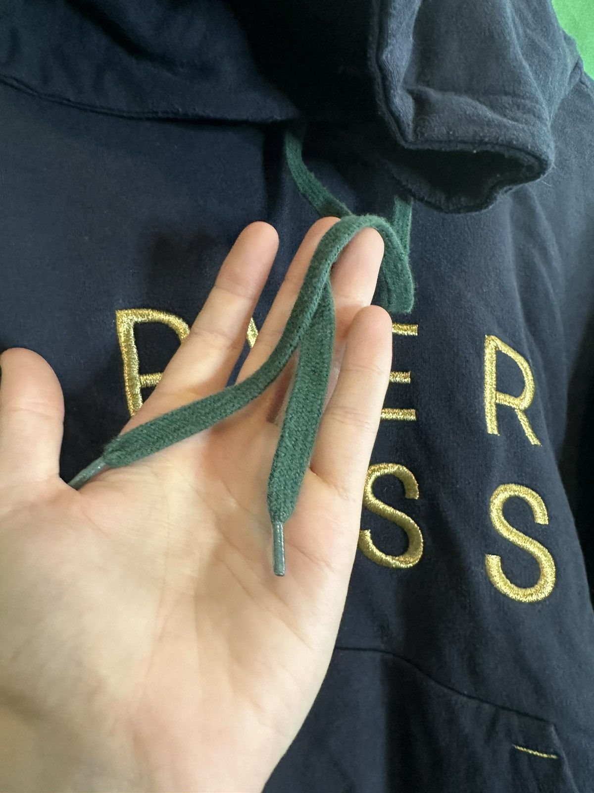 Pyer Moss Navy OG gold logo cropped hoodie Size US S / EU 44-46 / 1 - 3 Thumbnail