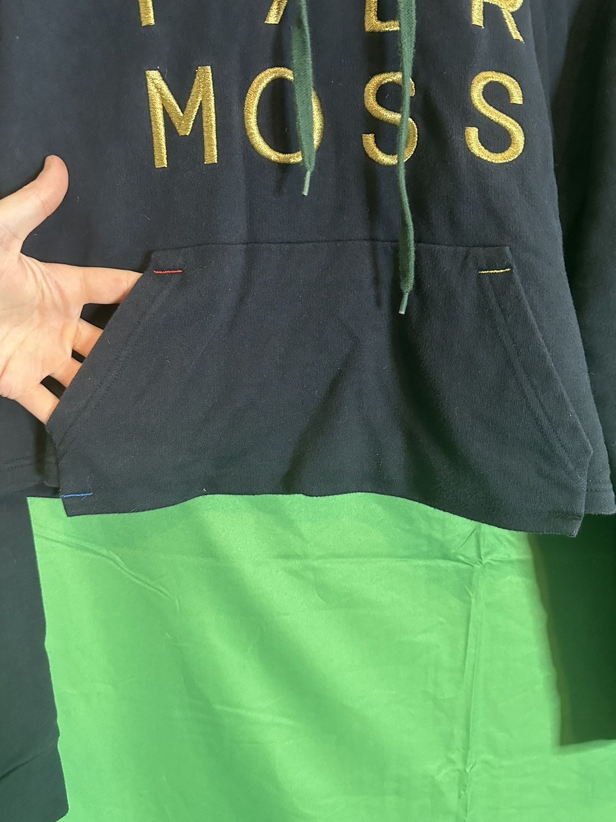 Pyer Moss Navy OG gold logo cropped hoodie Size US S / EU 44-46 / 1 - 4 Thumbnail