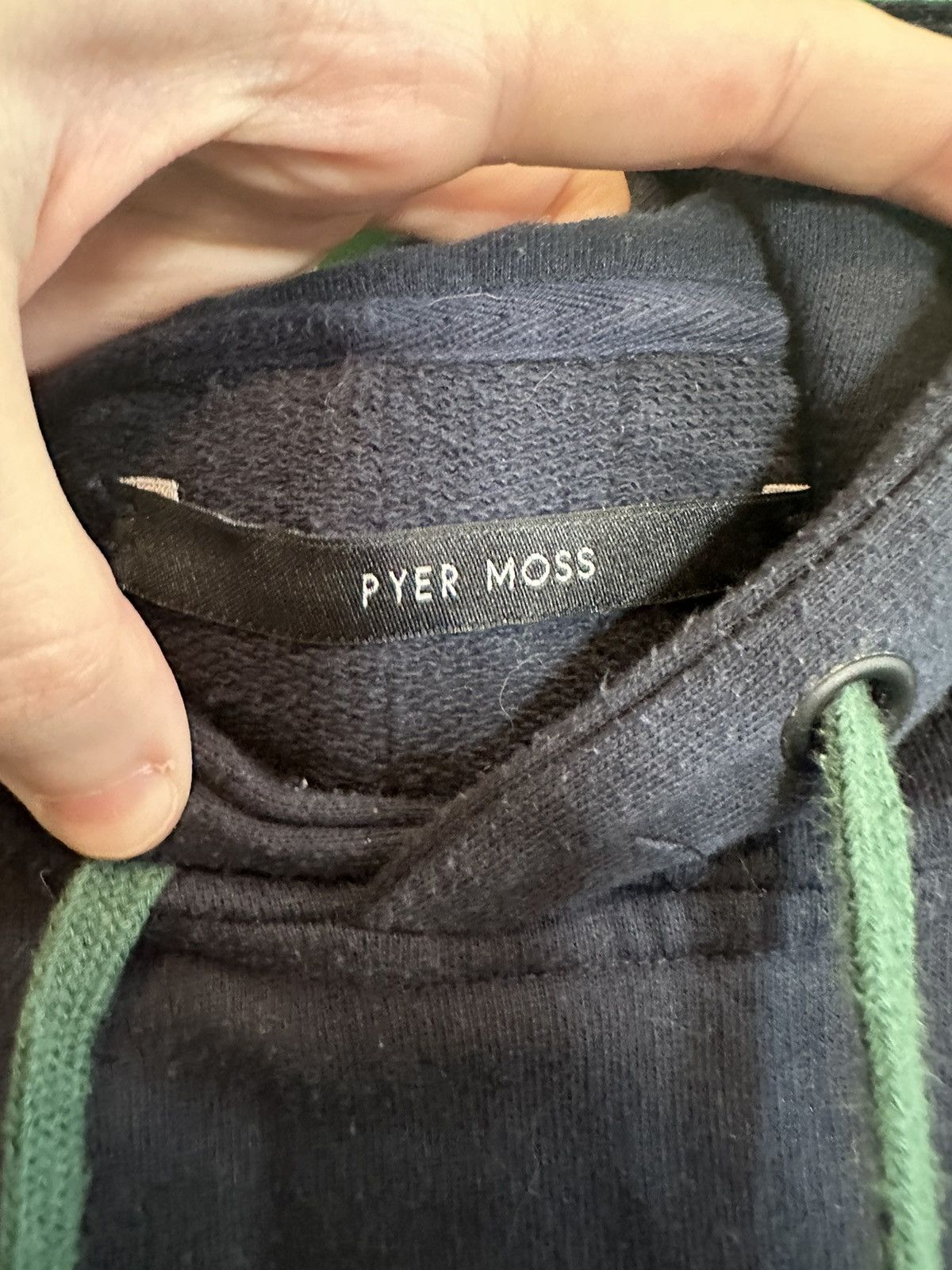 Pyer Moss Navy OG gold logo cropped hoodie Size US S / EU 44-46 / 1 - 9 Thumbnail