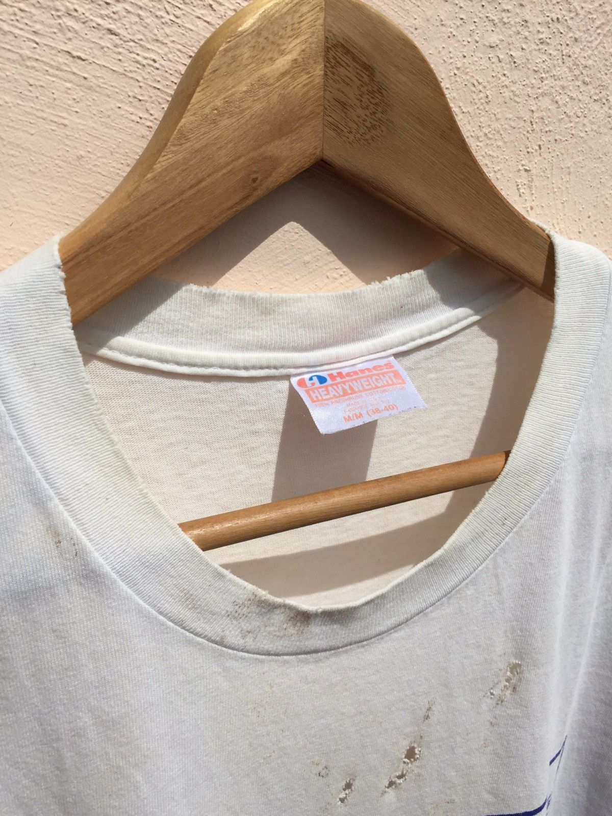 Hanes TRASHED Hanes Beefy T Logo Tee Size Medium 80s Size US M / EU 48-50 / 2 - 8 Thumbnail