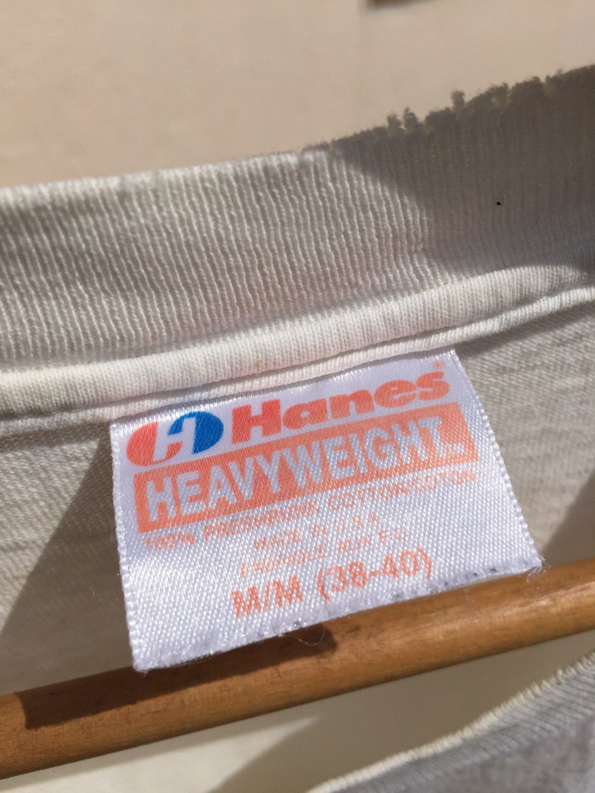 Hanes TRASHED Hanes Beefy T Logo Tee Size Medium 80s Size US M / EU 48-50 / 2 - 9 Thumbnail