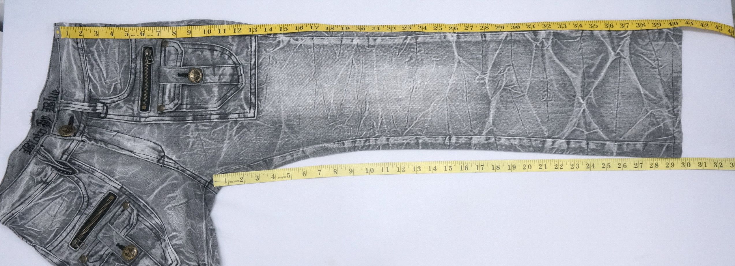 Japanese Brand Vtg BLOW BY BLUE Bush Multipocket Distressed Flared Jeans Size US 29 - 14 Thumbnail