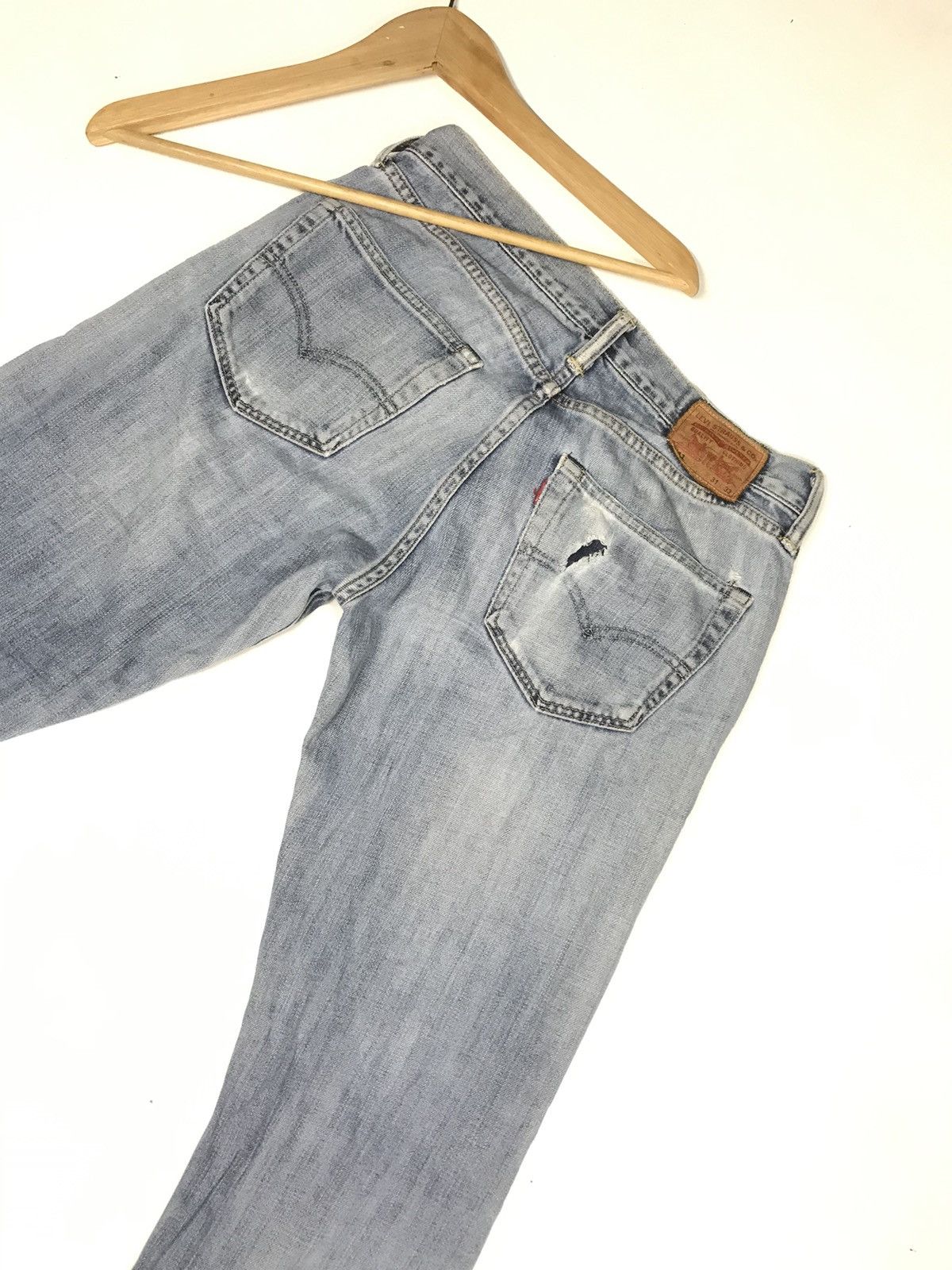 Levi's × Vintage VINTAGE SELVEDGE LEVIS 511 BLUE WASH DISTRESSED DENIM Size US 30 / EU 46 - 12 Thumbnail
