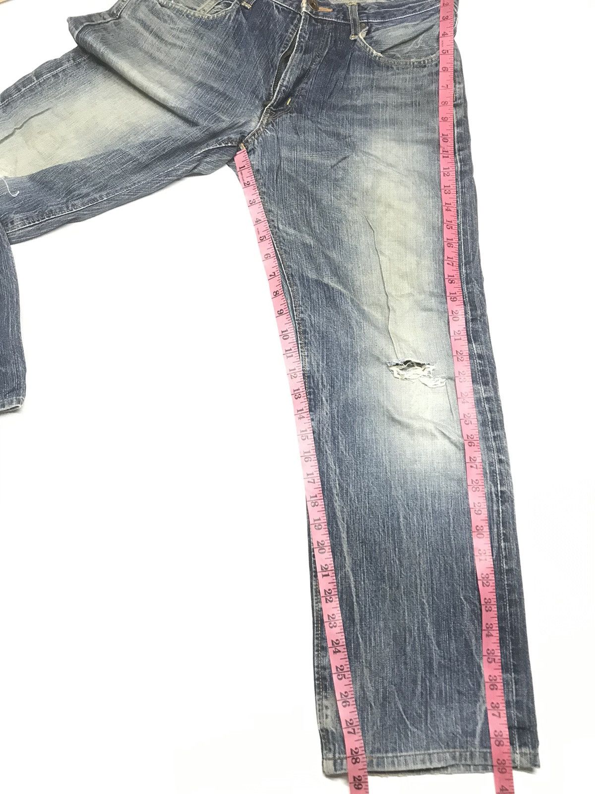 Edwin × Vintage VINTAGE SELVEDGE EDWIN 505zx DISTRESSED DENIM Size US 32 / EU 48 - 20 Thumbnail