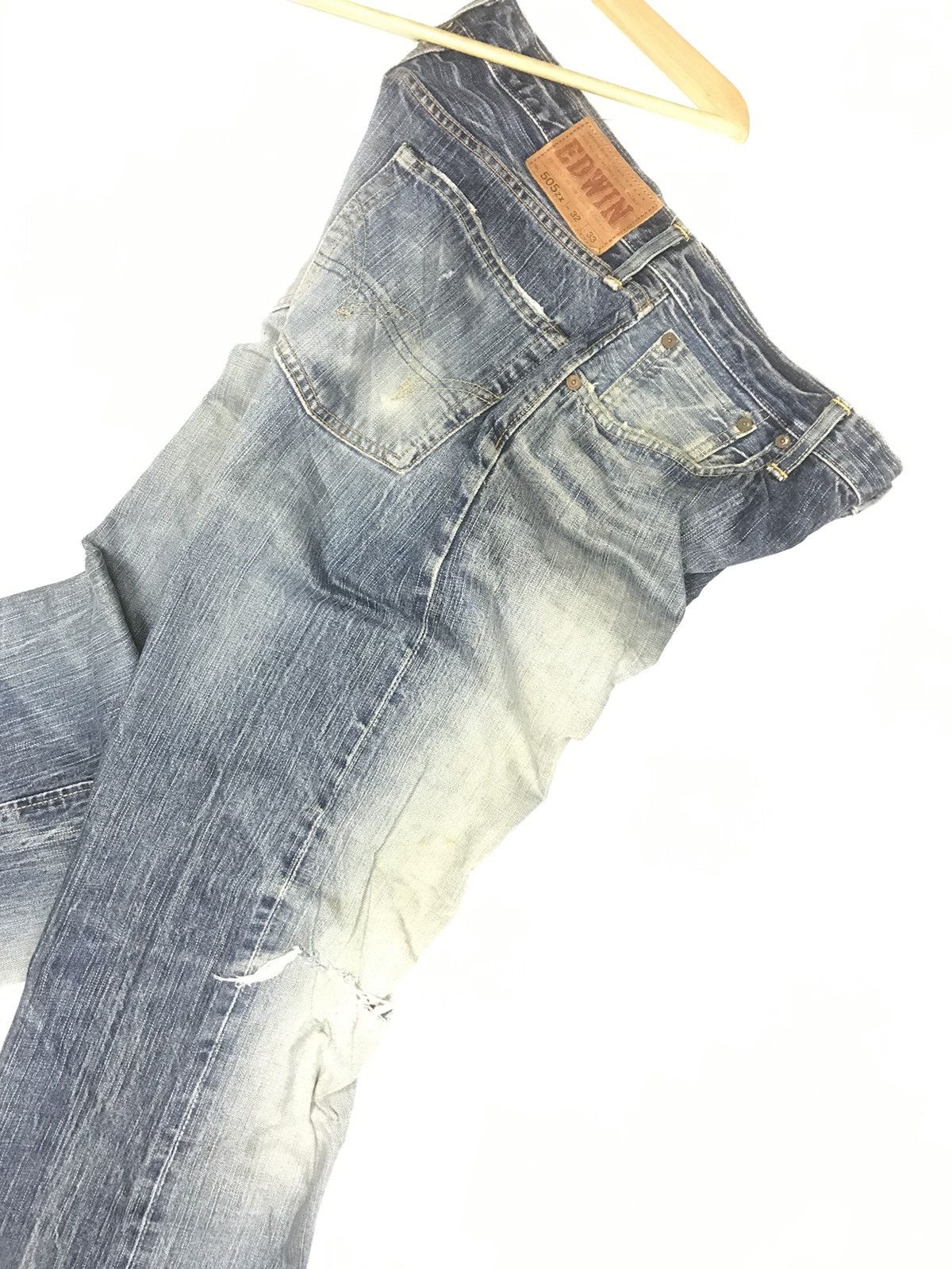 Edwin × Vintage VINTAGE SELVEDGE EDWIN 505zx DISTRESSED DENIM Size US 32 / EU 48 - 15 Thumbnail