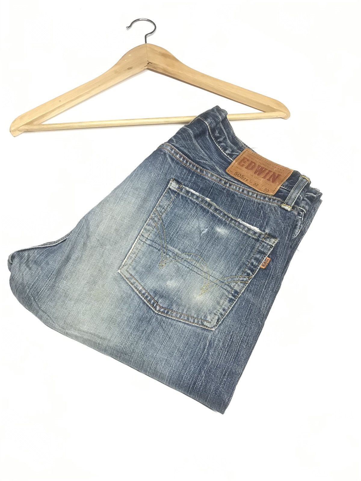 Edwin × Vintage VINTAGE SELVEDGE EDWIN 505zx DISTRESSED DENIM Size US 32 / EU 48 - 21 Thumbnail