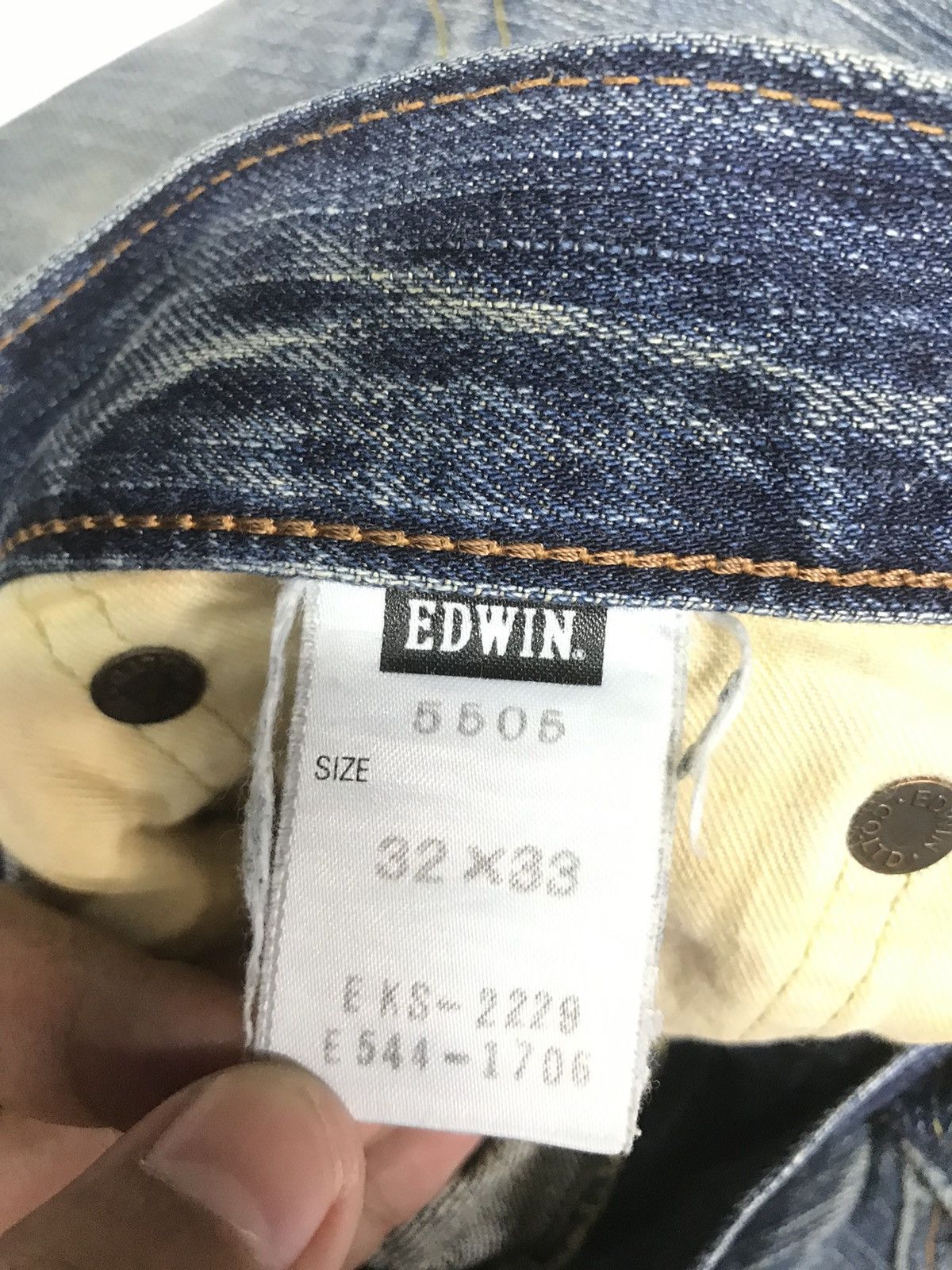 Edwin × Vintage VINTAGE SELVEDGE EDWIN 505zx DISTRESSED DENIM Size US 32 / EU 48 - 12 Thumbnail