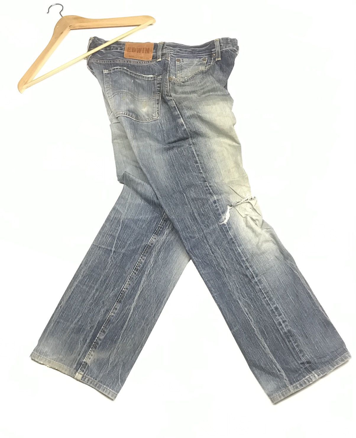 Edwin × Vintage VINTAGE SELVEDGE EDWIN 505zx DISTRESSED DENIM Size US 32 / EU 48 - 14 Thumbnail