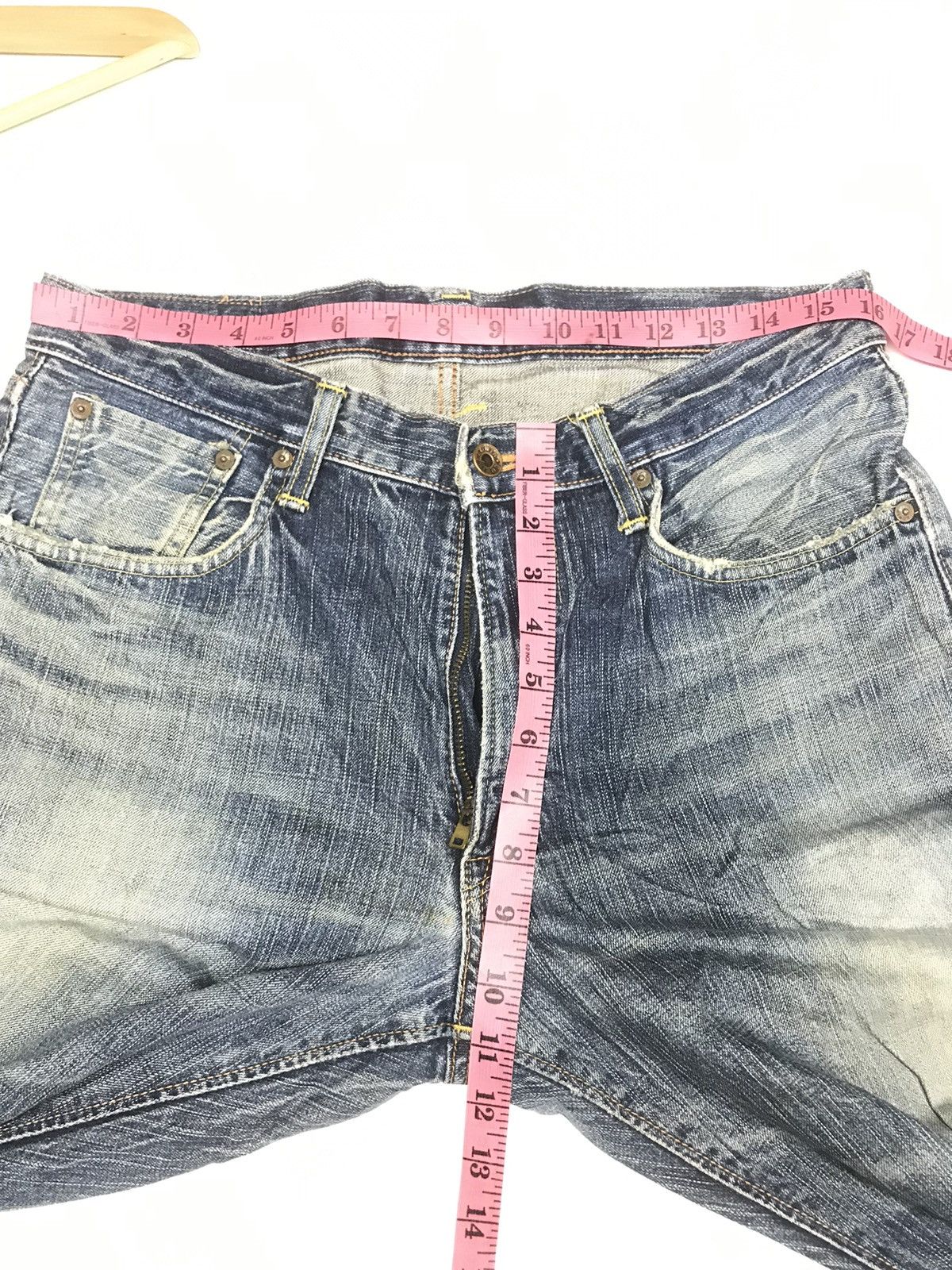 Edwin × Vintage VINTAGE SELVEDGE EDWIN 505zx DISTRESSED DENIM Size US 32 / EU 48 - 18 Thumbnail