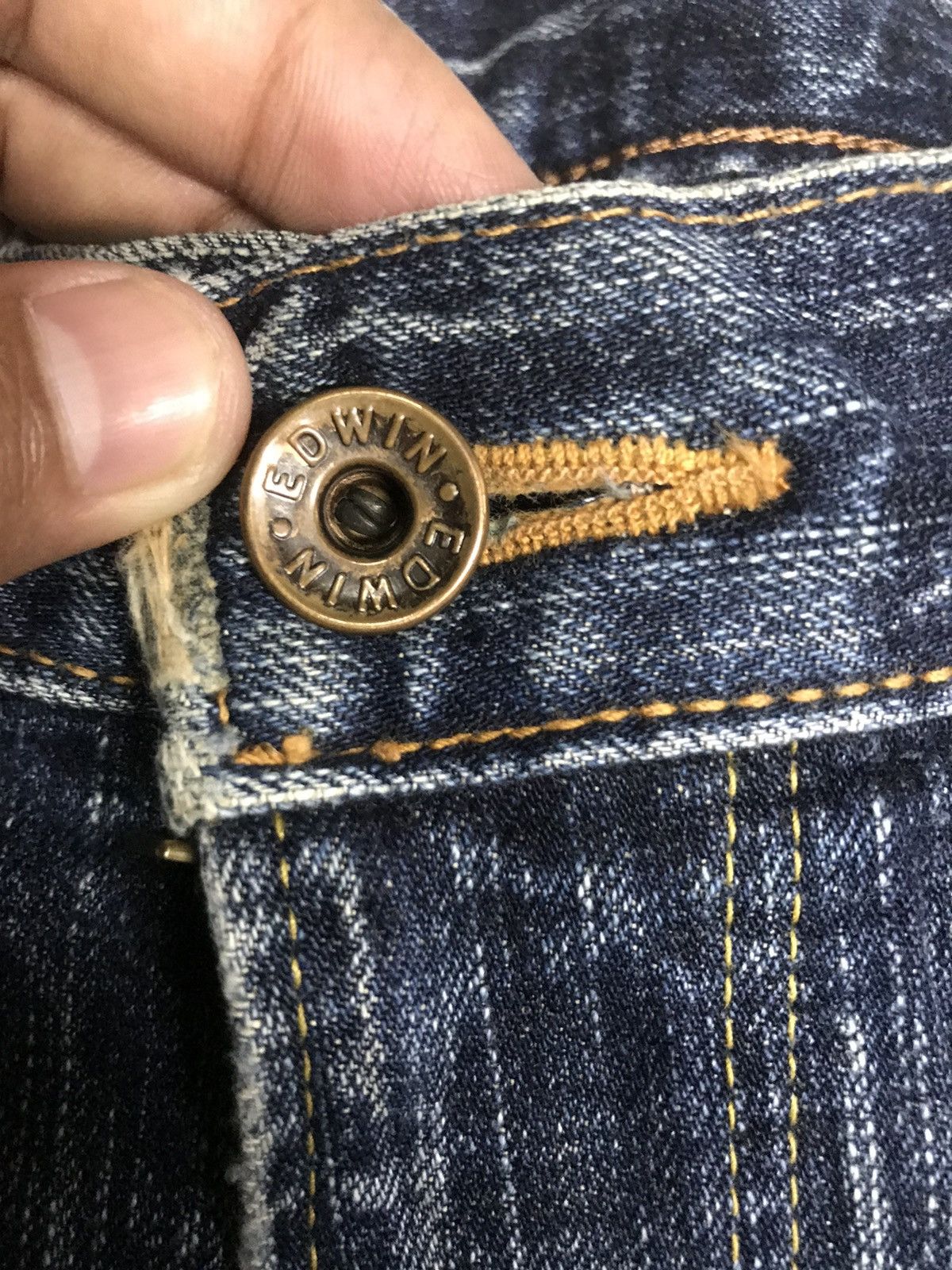 Edwin × Vintage VINTAGE SELVEDGE EDWIN 505zx DISTRESSED DENIM Size US 32 / EU 48 - 10 Thumbnail