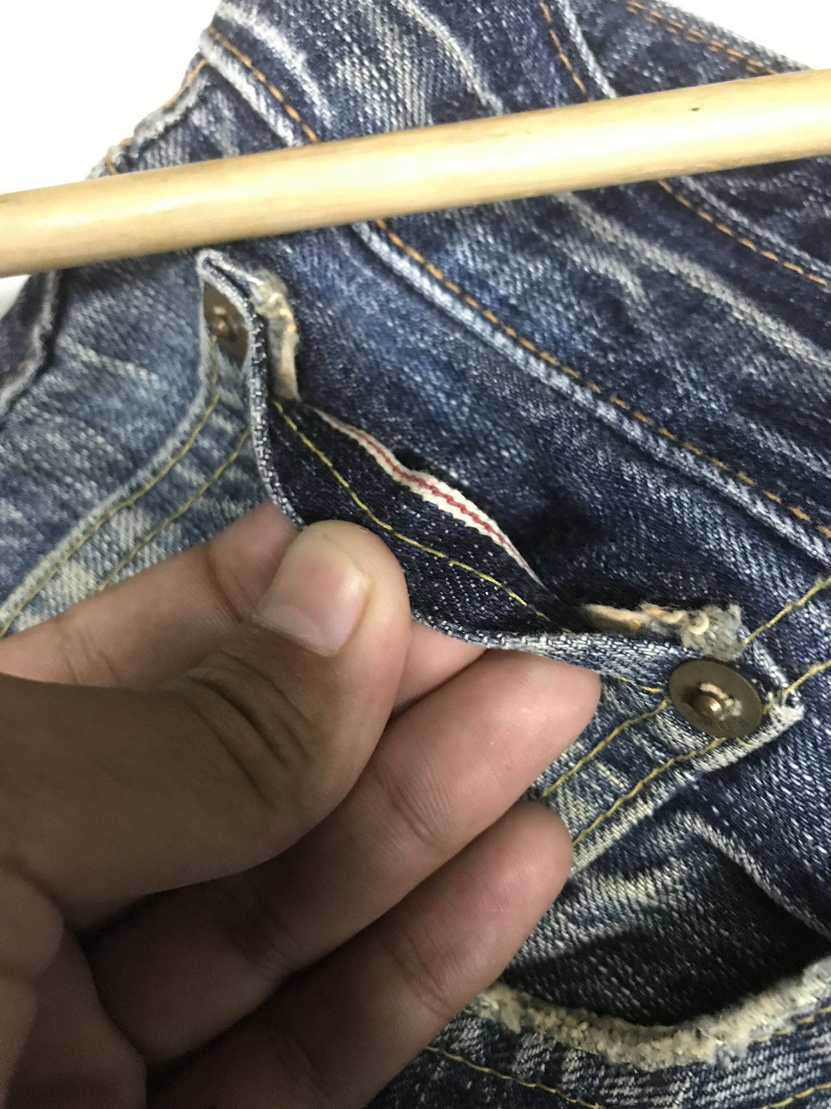 Edwin × Vintage VINTAGE SELVEDGE EDWIN 505zx DISTRESSED DENIM Size US 32 / EU 48 - 9 Thumbnail