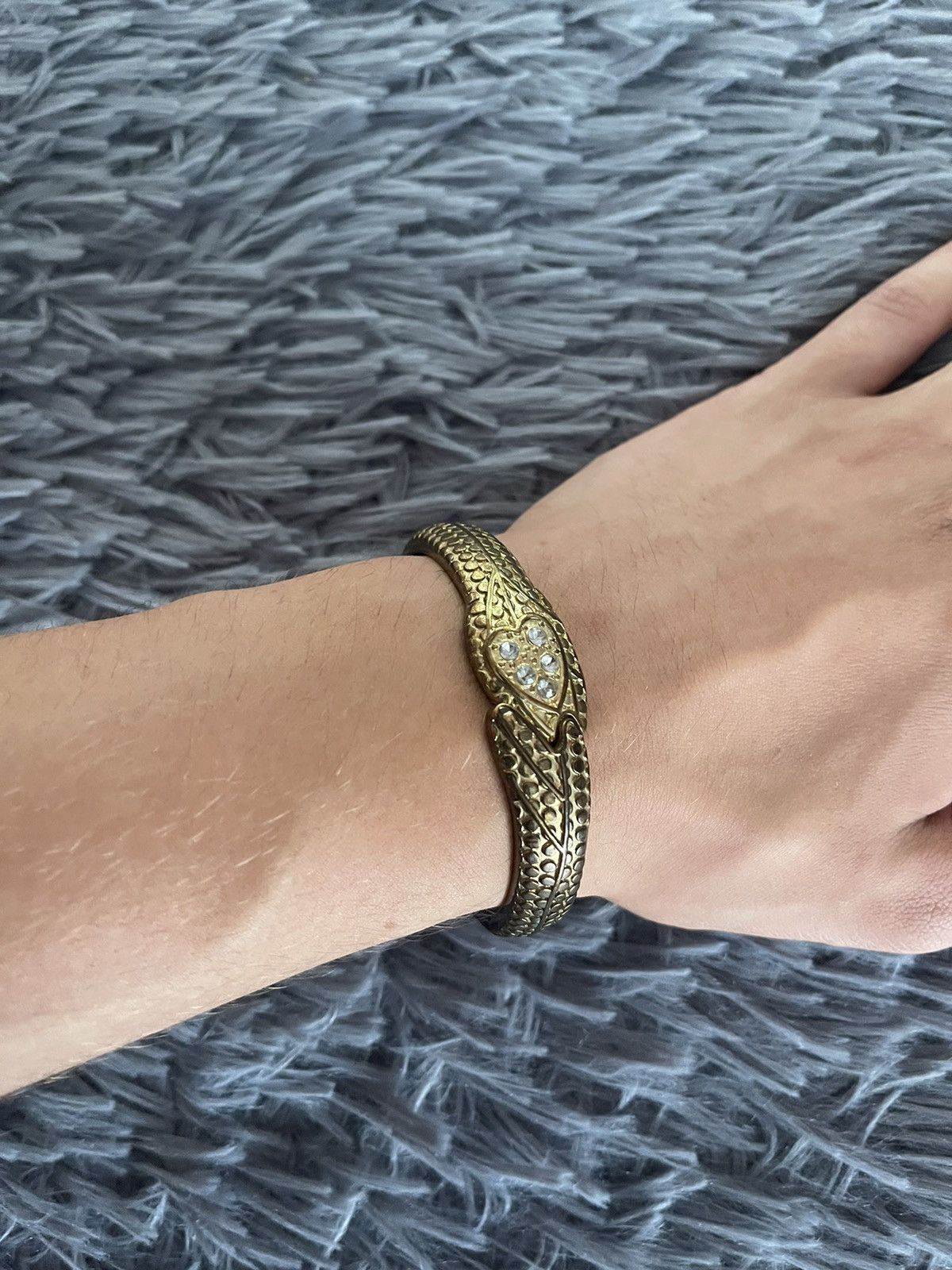 Japanese Brand × Vintage Avant garde snake with gamestones Y2K vintage bracelet Size ONE SIZE - 7 Thumbnail