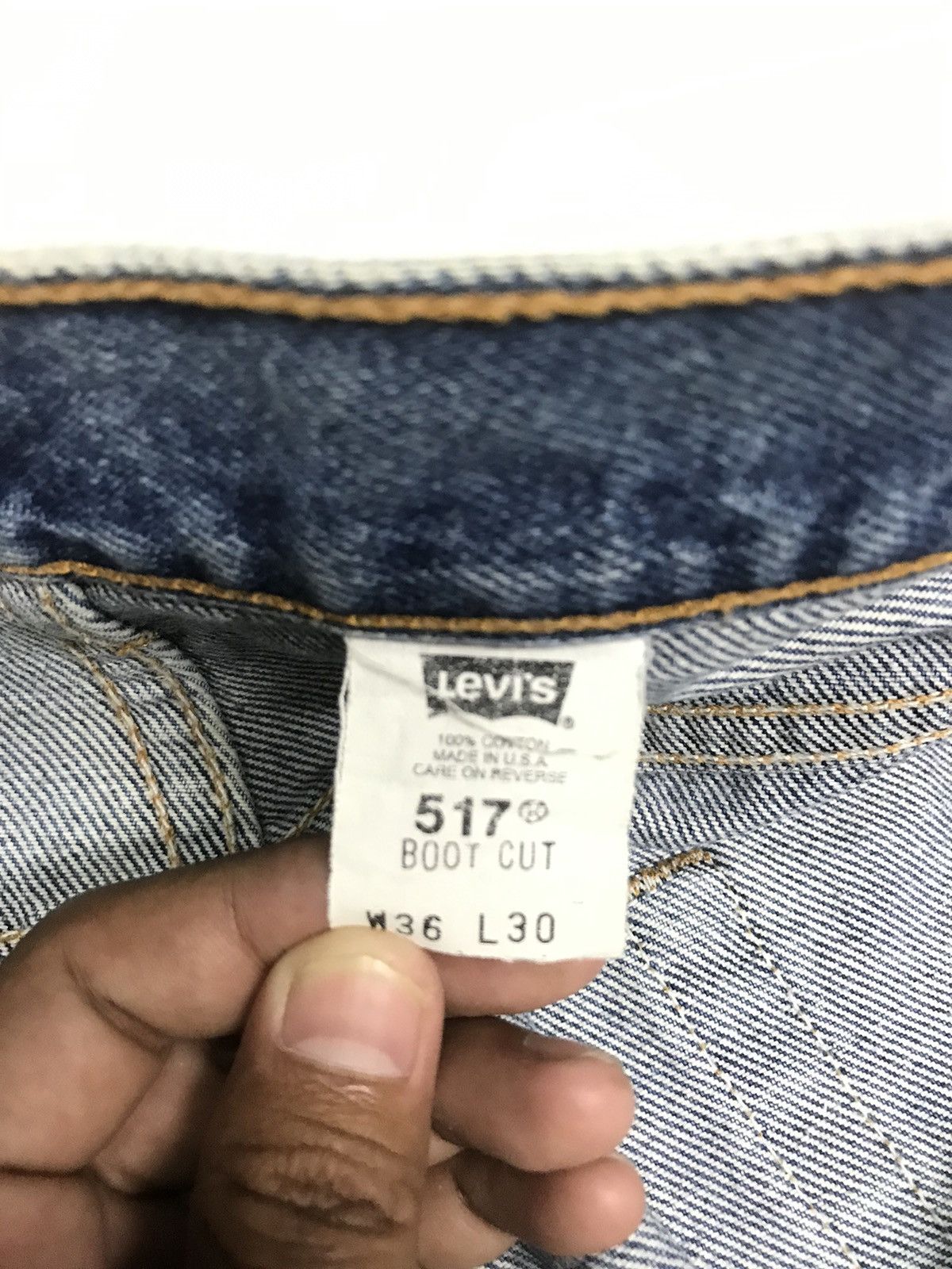 Levi's × Vintage VINTAGE 90s LEVIS 517 BOOT CUT BLUE WASH DISTRESSED DENIM Size US 36 / EU 52 - 13 Thumbnail