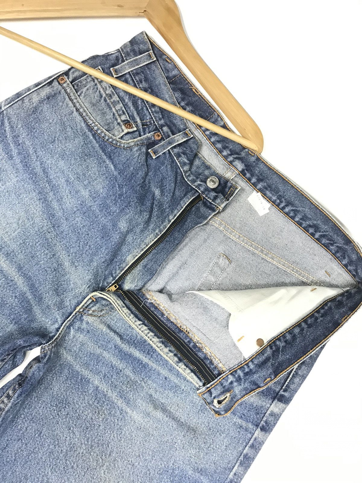 Levi's × Vintage VINTAGE 90s LEVIS 517 BOOT CUT BLUE WASH DISTRESSED DENIM Size US 36 / EU 52 - 12 Thumbnail