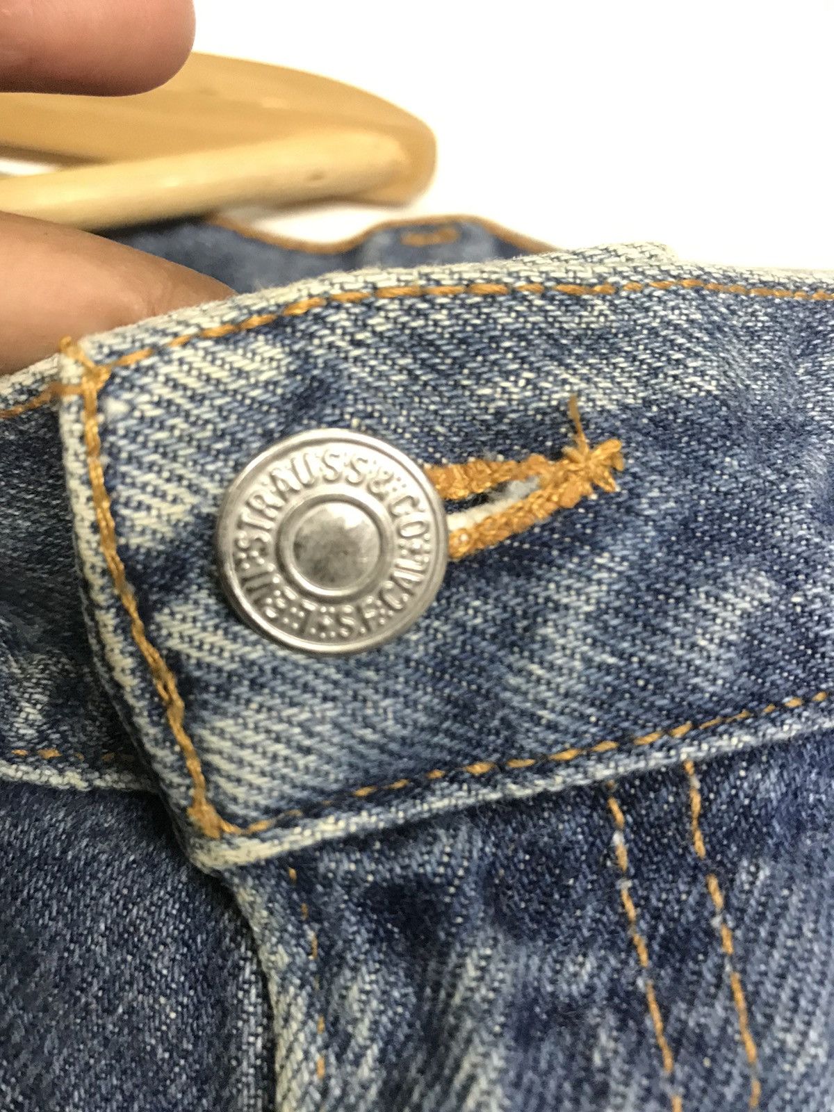 Levi's × Vintage VINTAGE 90s LEVIS 517 BOOT CUT BLUE WASH DISTRESSED DENIM Size US 36 / EU 52 - 11 Thumbnail