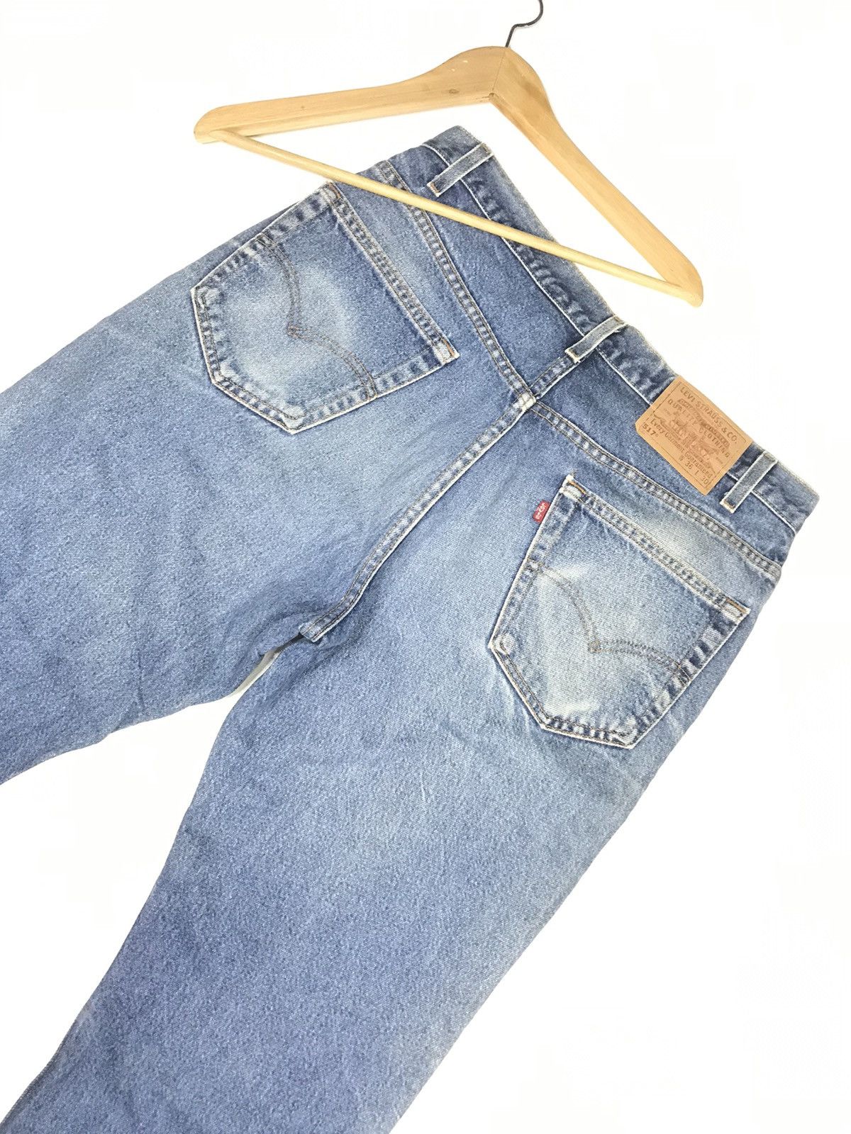 Levi's × Vintage VINTAGE 90s LEVIS 517 BOOT CUT BLUE WASH DISTRESSED DENIM Size US 36 / EU 52 - 2 Thumbnail