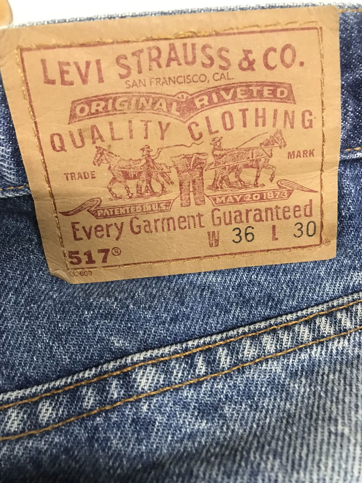 Levi's × Vintage VINTAGE 90s LEVIS 517 BOOT CUT BLUE WASH DISTRESSED DENIM Size US 36 / EU 52 - 3 Thumbnail