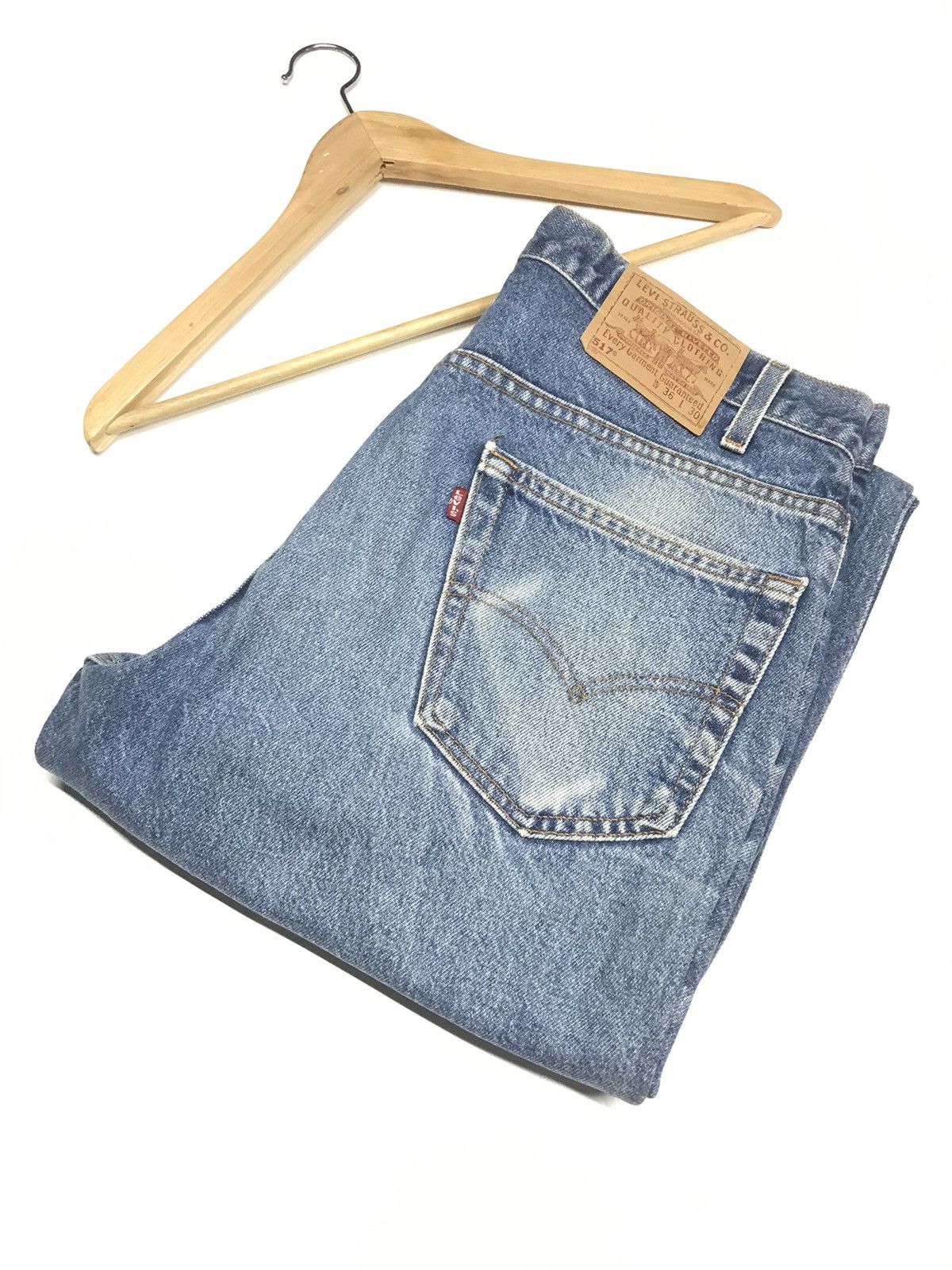 Levi's × Vintage VINTAGE 90s LEVIS 517 BOOT CUT BLUE WASH DISTRESSED DENIM Size US 36 / EU 52 - 17 Thumbnail