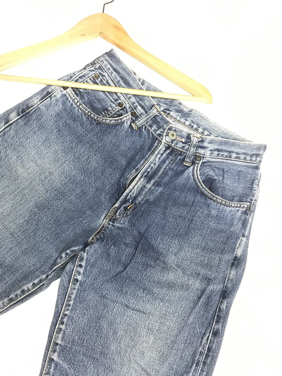 Japanese Brand × Vintage VINTAGE BAGGY SELVEDGE SOMETHING ANKLE CUT DISTRESSED DENIM Size US 29 - 3 Thumbnail