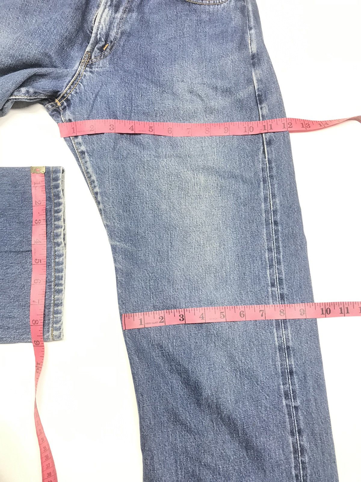 Japanese Brand × Vintage VINTAGE BAGGY SELVEDGE SOMETHING ANKLE CUT DISTRESSED DENIM Size US 29 - 19 Thumbnail
