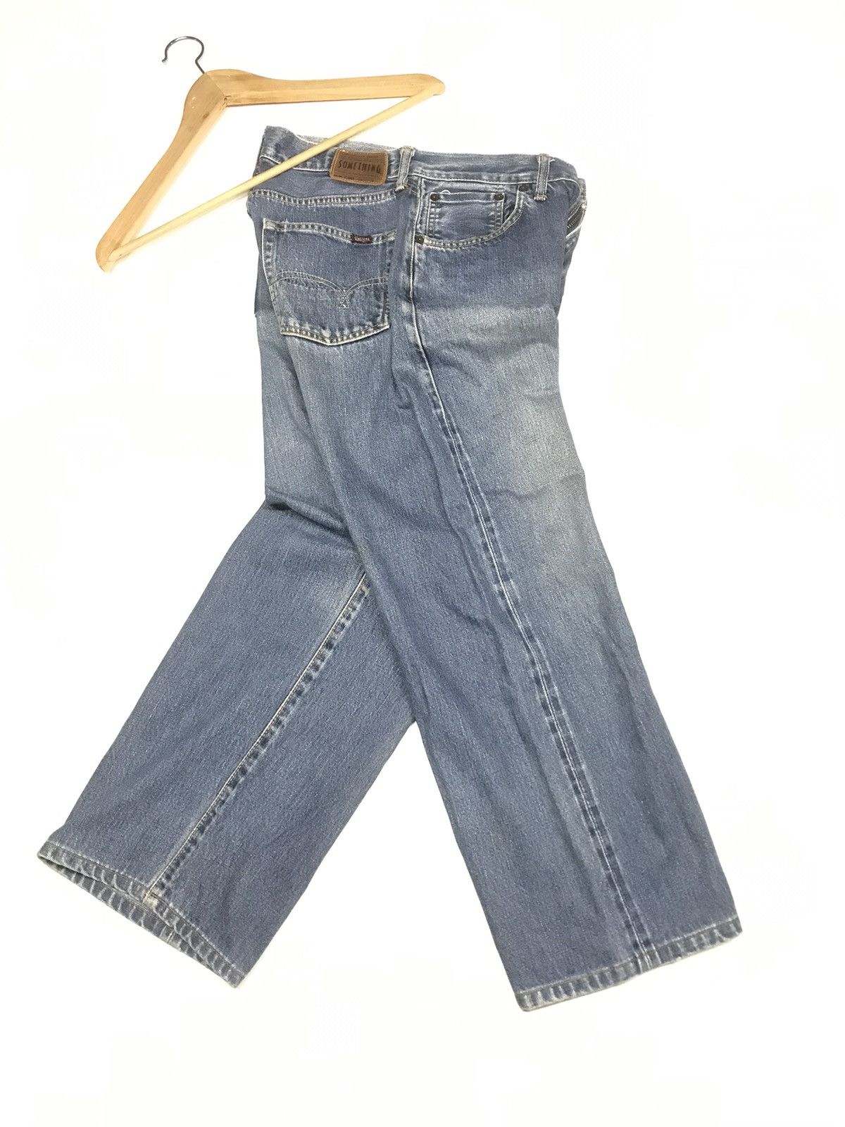 Japanese Brand × Vintage VINTAGE BAGGY SELVEDGE SOMETHING ANKLE CUT DISTRESSED DENIM Size US 29 - 14 Thumbnail
